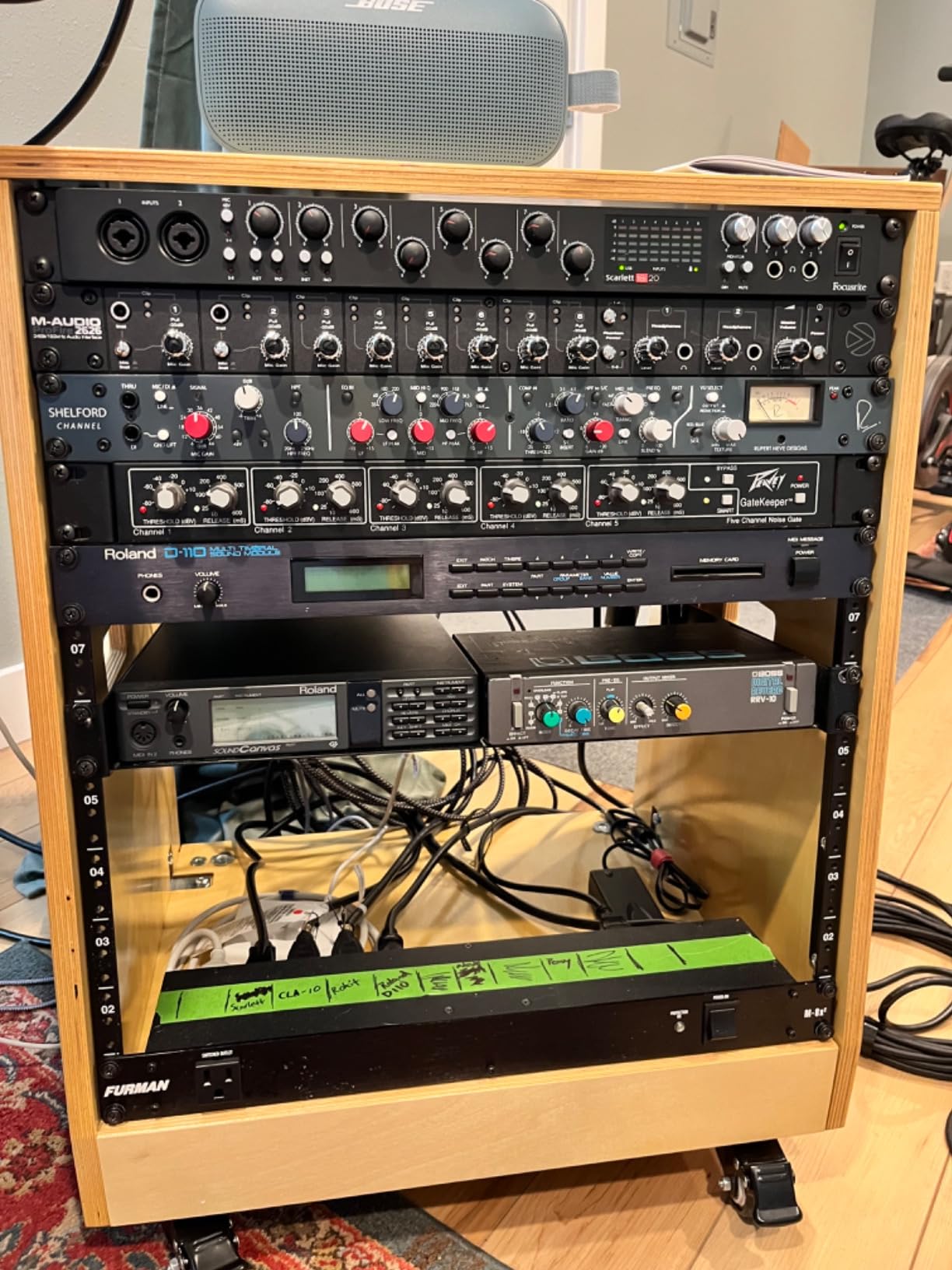 Sound Town DIY Solid Baltic Birch Plywood Slanted 8U Studio Rack, Golden Oak (SDRK-8T) customer photo 1