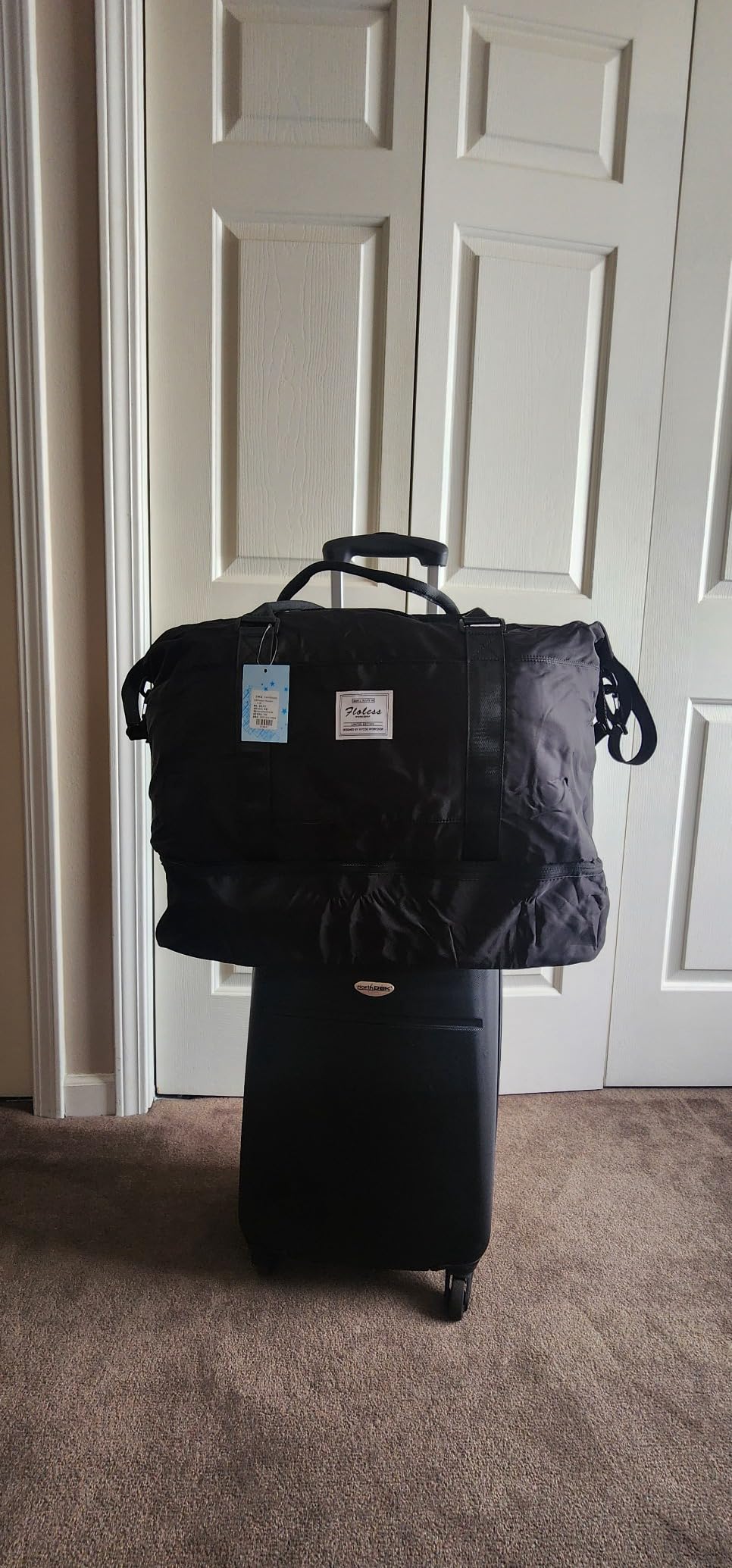 Travel Duffel Bag, Carry On Overnight Weekender Bags for Women | Travel Bag with Wet Pocket & Trolley Sleeve, For Spirit Airlines 18x14x8 Personal Item Bag customer photo 1
