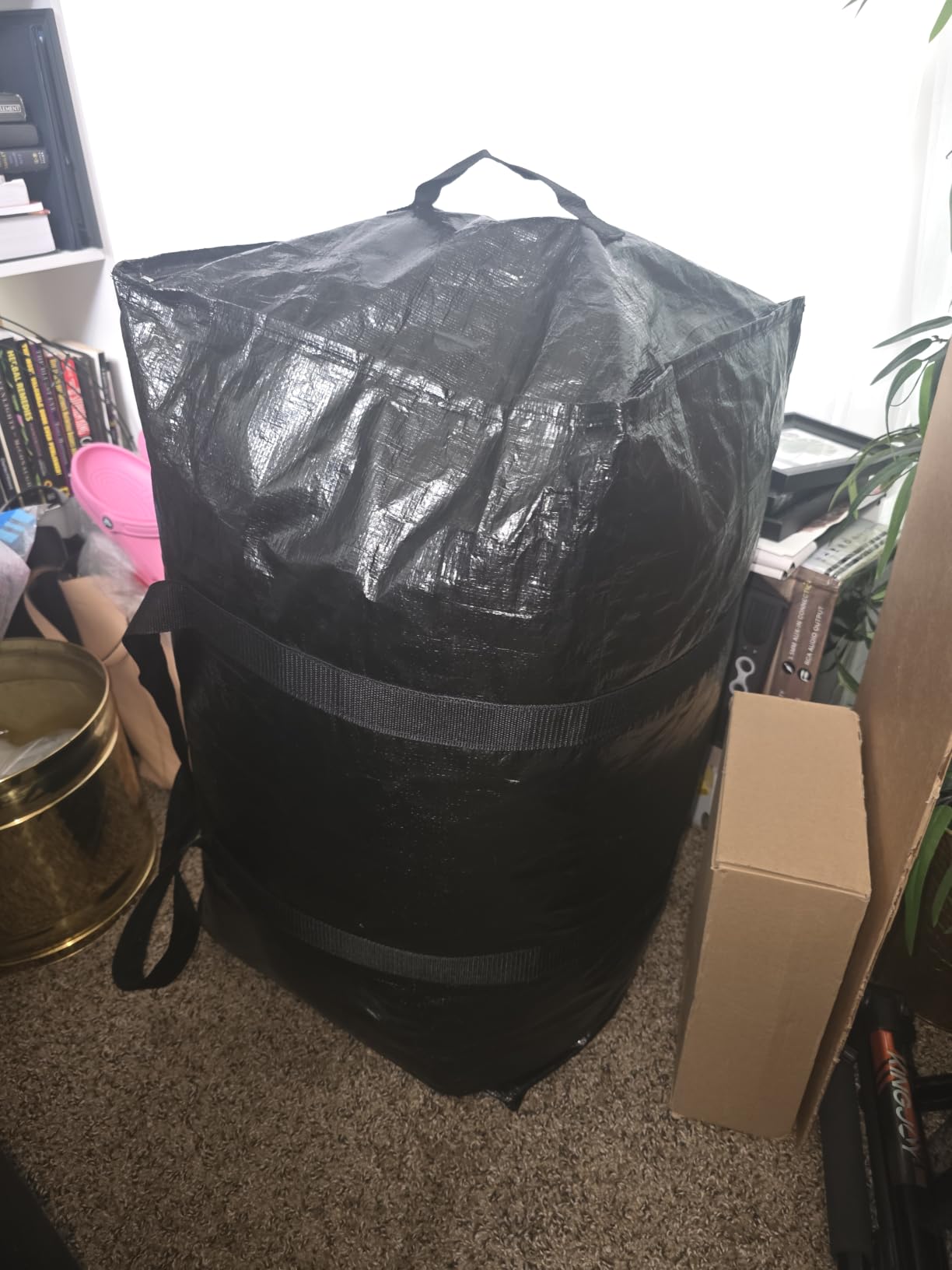 BALEINE 6-Pack Oversized Moving Bags with Reinforced Handles, Heavy-Duty Storage Tote for Clothes, Moving Supplies (Clear, 6-Pack) customer photo 2