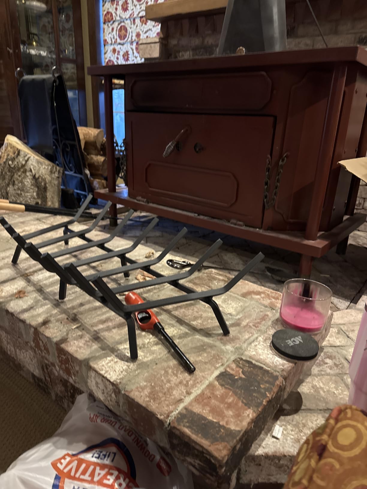 Mr IRONSTONE Fireplace Grate 21 inch Solid Steel Heavy Duty Fireplace Log Grates 3/4
