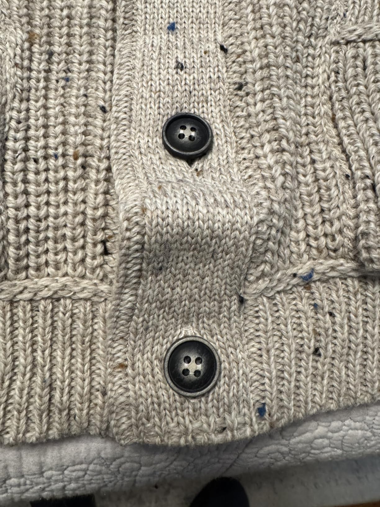Men's Irish Cable Knitted Ribbed Shawl Cardigan (100% Merino Wool) customer photo 1