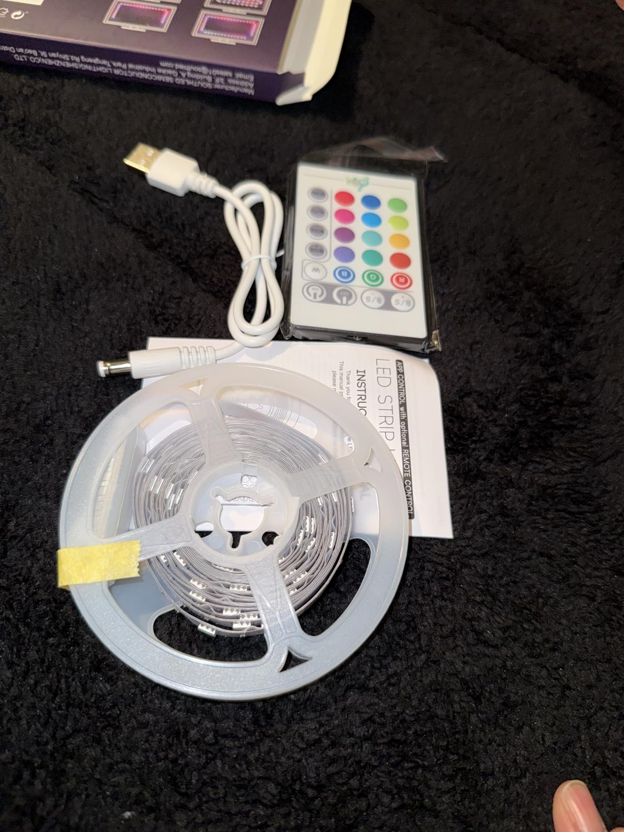 KANTUTOE LED Lights for TV, 16.4ft LED Lights for 45-75 Inch TVs, RGB TV Backlight Behind, Music Sync Bluetooth APP & Remote Control Strip Lights USB Powered for Bedroom, Gaming, Home Décor customer photo 2