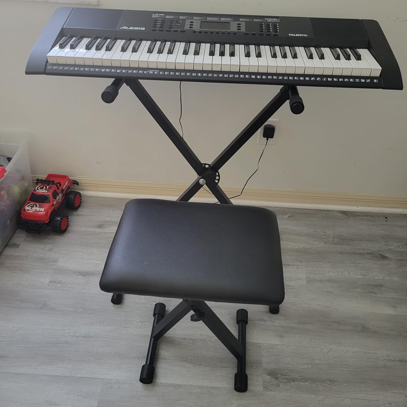 AODSK Keyboard Bench X-Style Cushion Padded, Piano Bench Adjustable Collapsible Stool Chair Seat, Flame Retardant Cotton, Non-Skid Design customer photo 2
