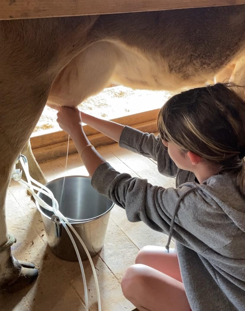 Hantop 12L Cow Milking Machine, Plug-in Pulsation Pump Milker (Classic) | Pulsation System, Speed Adjustable, Auto Stop Check Valve, SUS304 Stainless Steel Bucket, Food-grade material customer photo 1