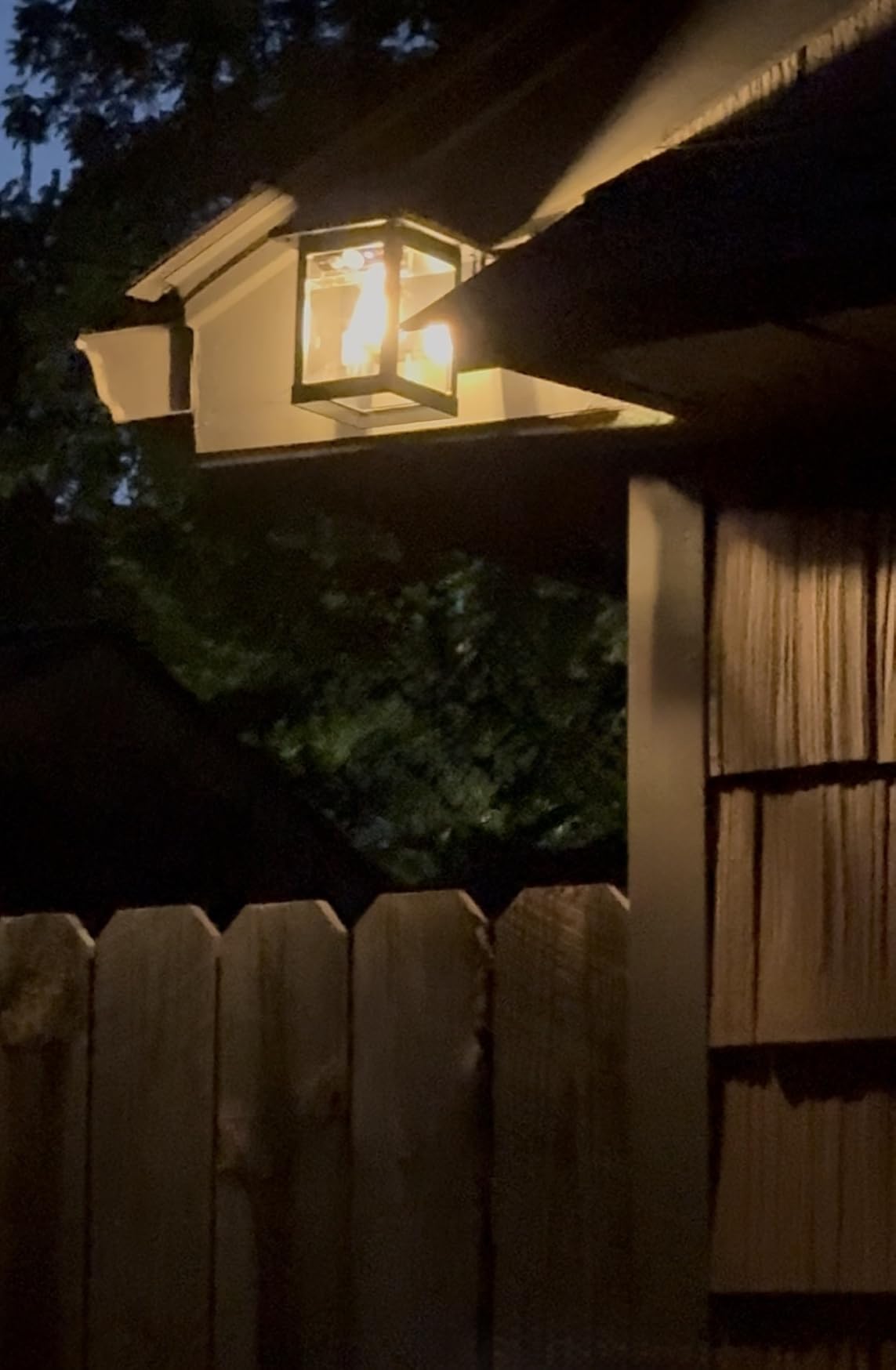 CYHKEE Solar Wall Lanterns Outdoor with 3 Modes, Dusk to Dawn Motion Sensor | Sconce Lights Waterproof, Exterior Front Porch Security Lamps Wall Mount Patio Fence Decorative Light Fixtures customer photo 1