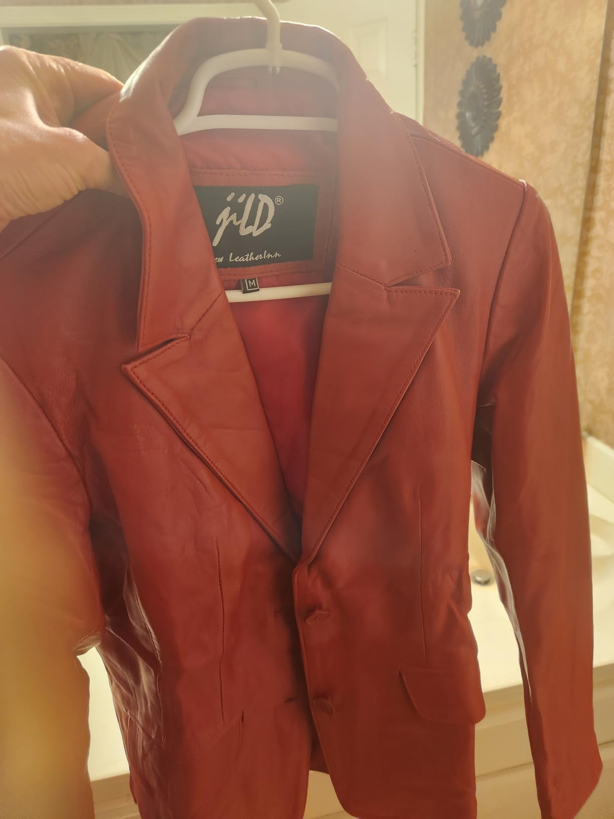 Jild Classic 2-Button Lambskin Leather Blazer Women - Casual Coat Long Sleeves Suit Style Leather Jacket Women customer photo 2