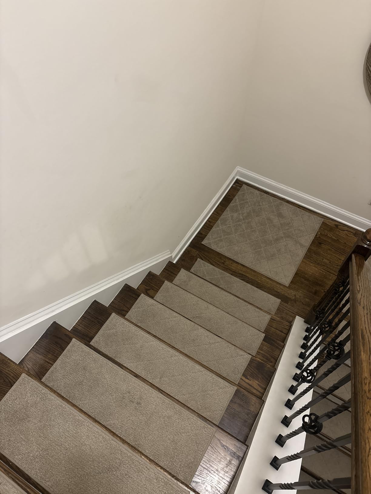 COSY HOMEER Edging Stair Treads Non-Slip Carpet Mat 28inX9in Indoor Stair Runners for Wooden Steps, Edging Stair Rugs for Kids and Dogs, 100% Polyester TPE Backing(4pc, Beige) customer photo 2