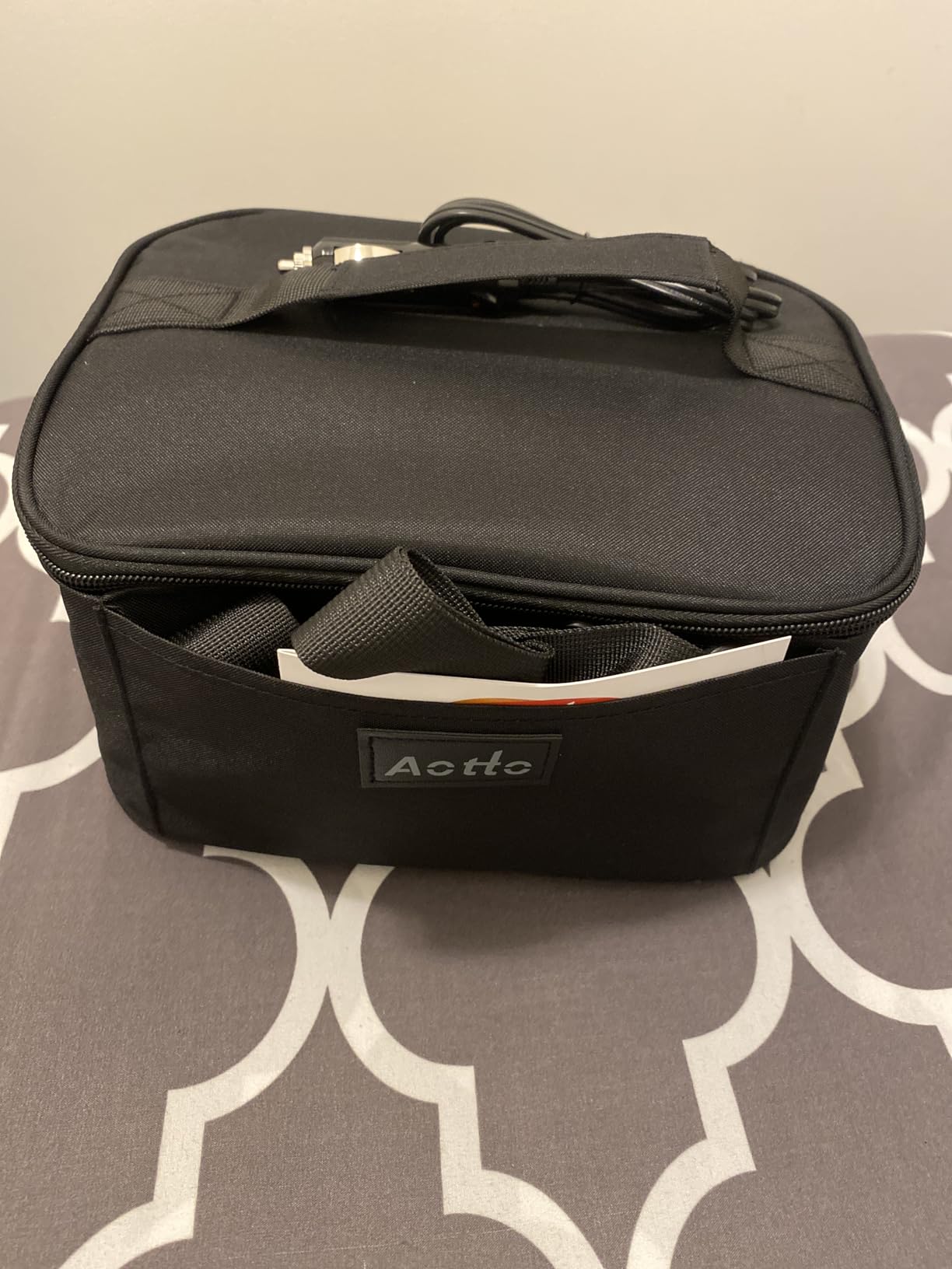 Aotto Portable Oven, Electric Lunch Box Food Heater - 12V/24V/110V 3-in-1 Car Food Warmer - Mini Personal Microwave Heated Lunch Box Warmer for Car, Truck, Travel, Office & Home Use - Black customer photo 2