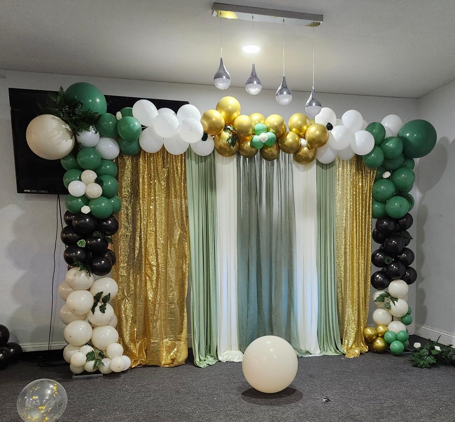 20x 10ft Portable Pipe Drape Kit Backdrop Stand Stage Decor Curtains Stand | Draping Poles and Bases Wedding Party Event Photo Background Curtain Frame Stands Stage Decoration customer photo 1