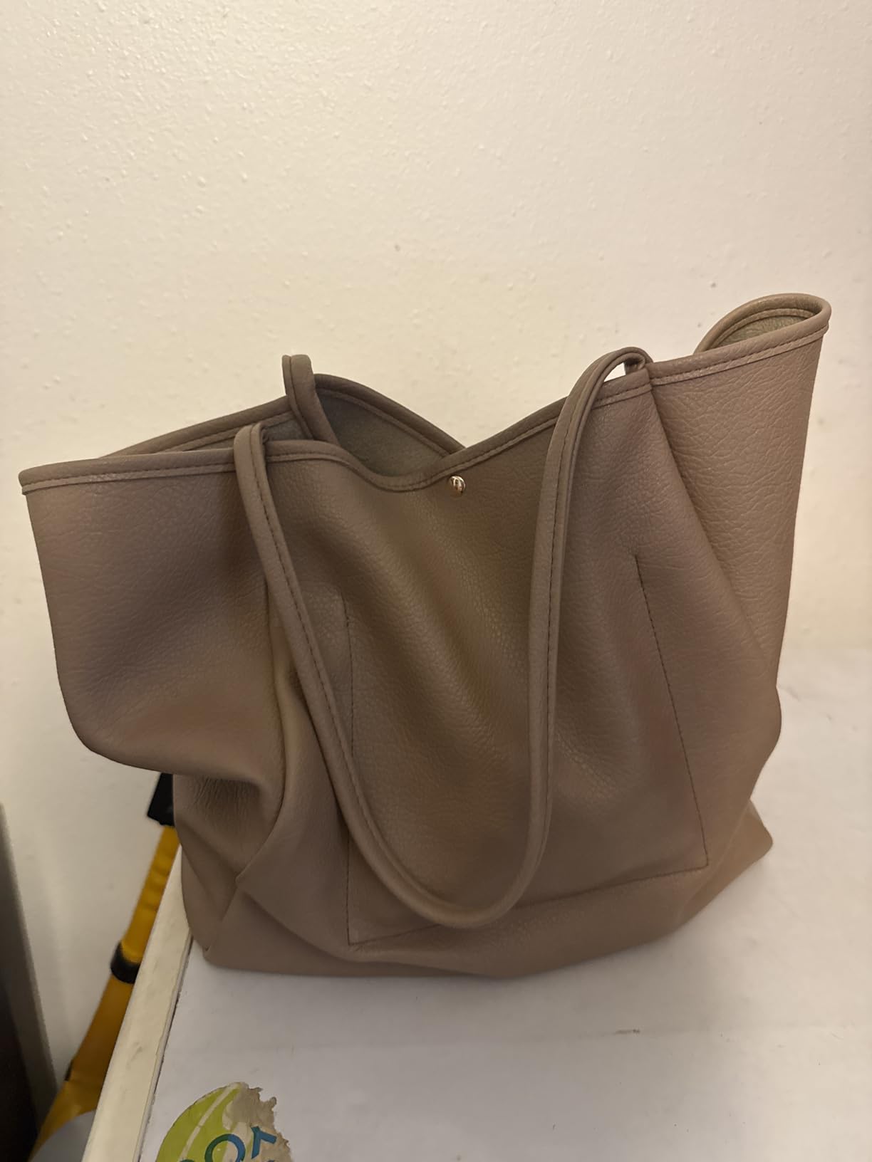 Oversize Pu Leather Tote Women Weekender Bag Shopper Handbag Travel Purse customer photo 2