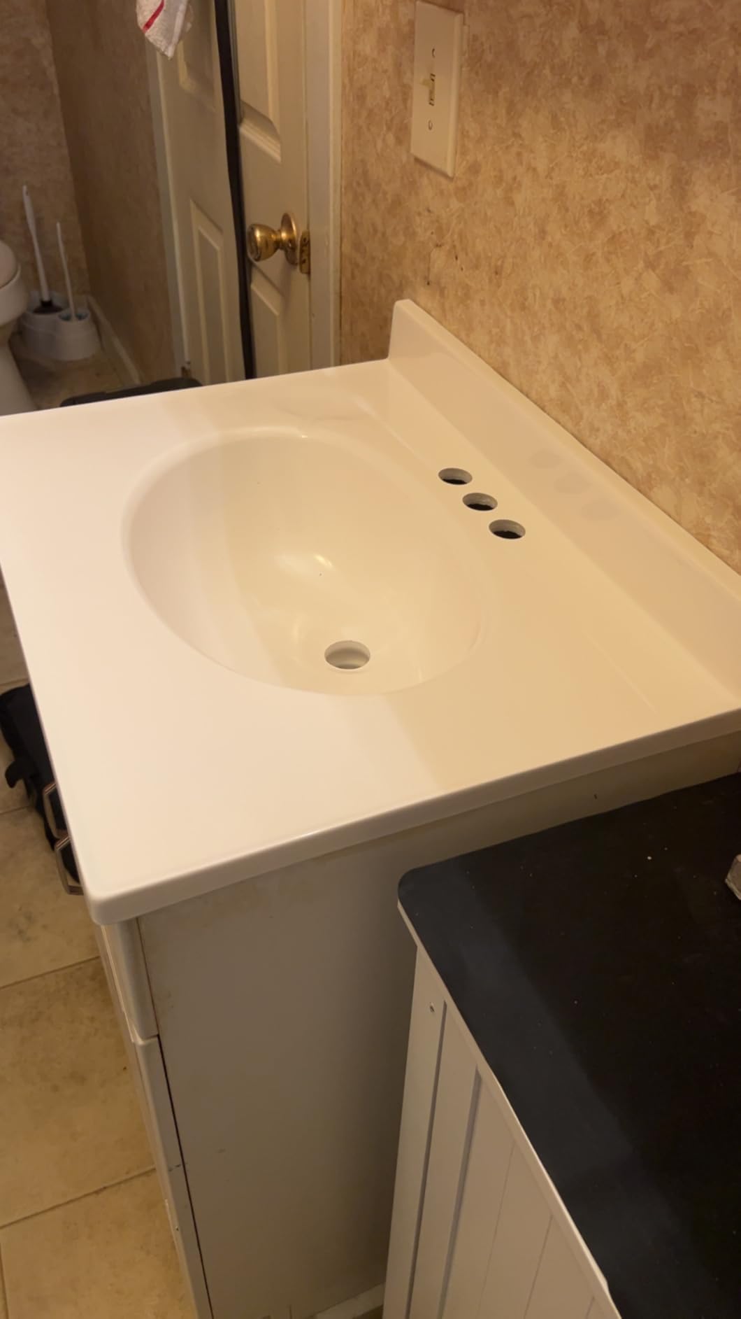 Cultured Marble Composite Bathroom Sink Top - Fits Standard 24