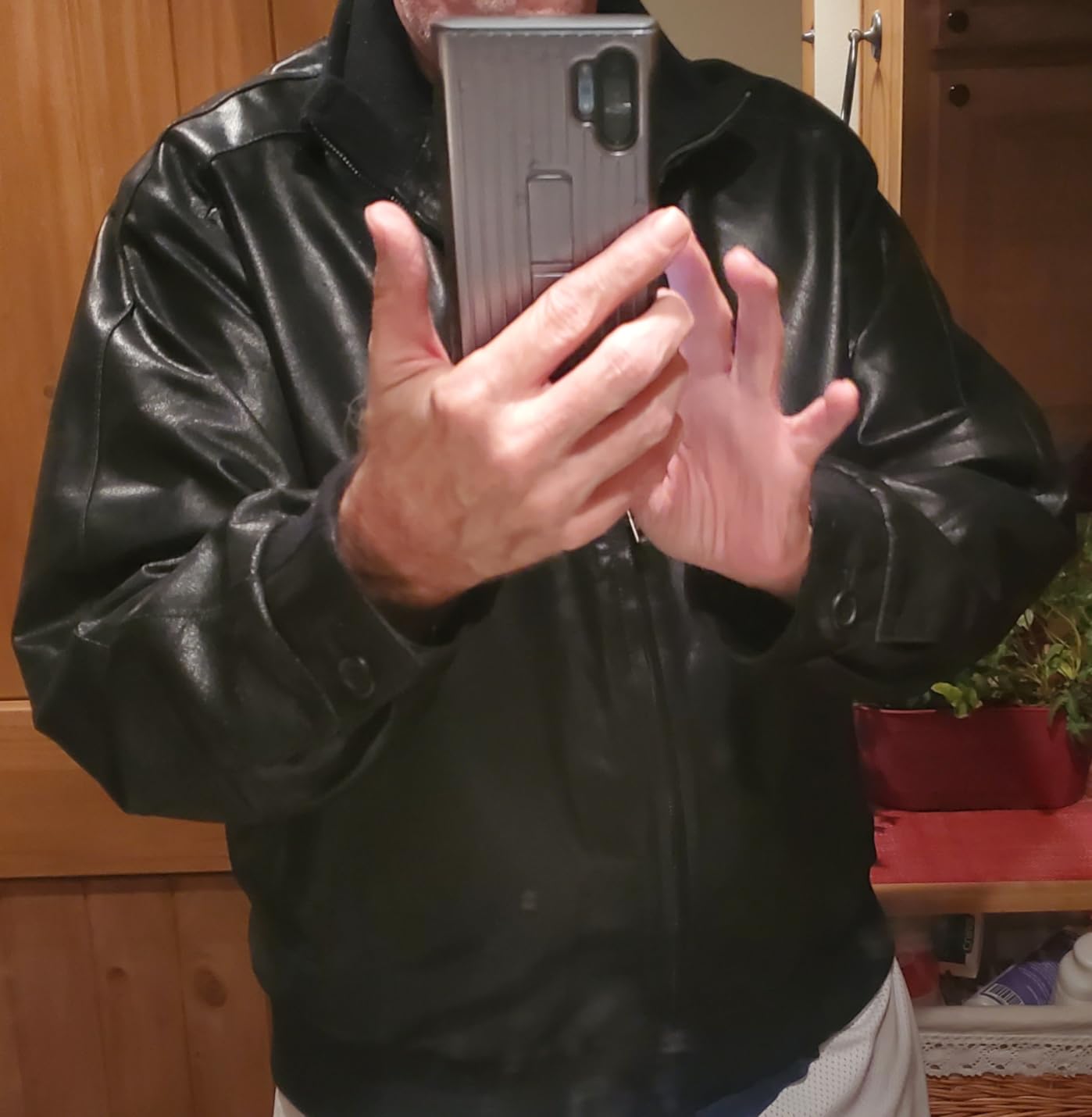 FLAVOR Men's Real Leather Bomber Casual Jacket customer photo 1