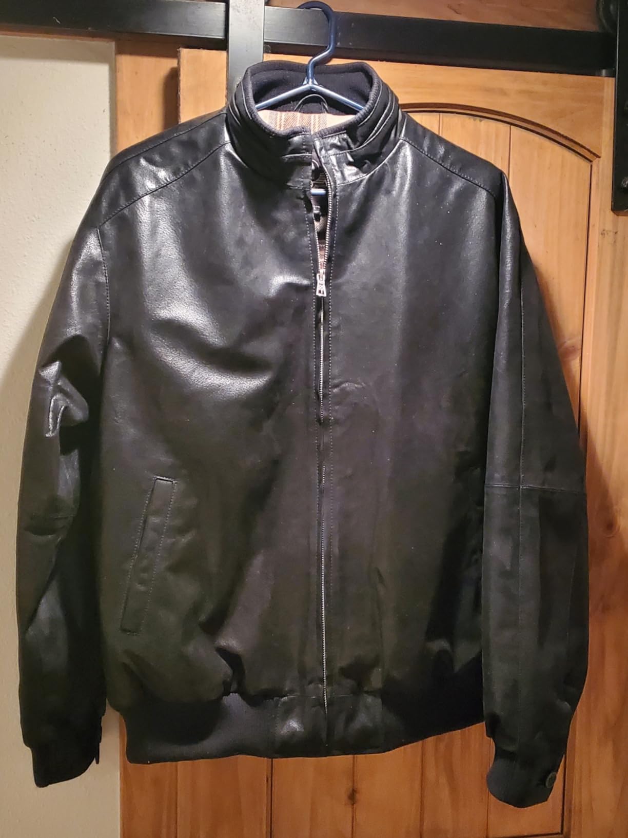 FLAVOR Men's Real Leather Bomber Casual Jacket customer photo 2