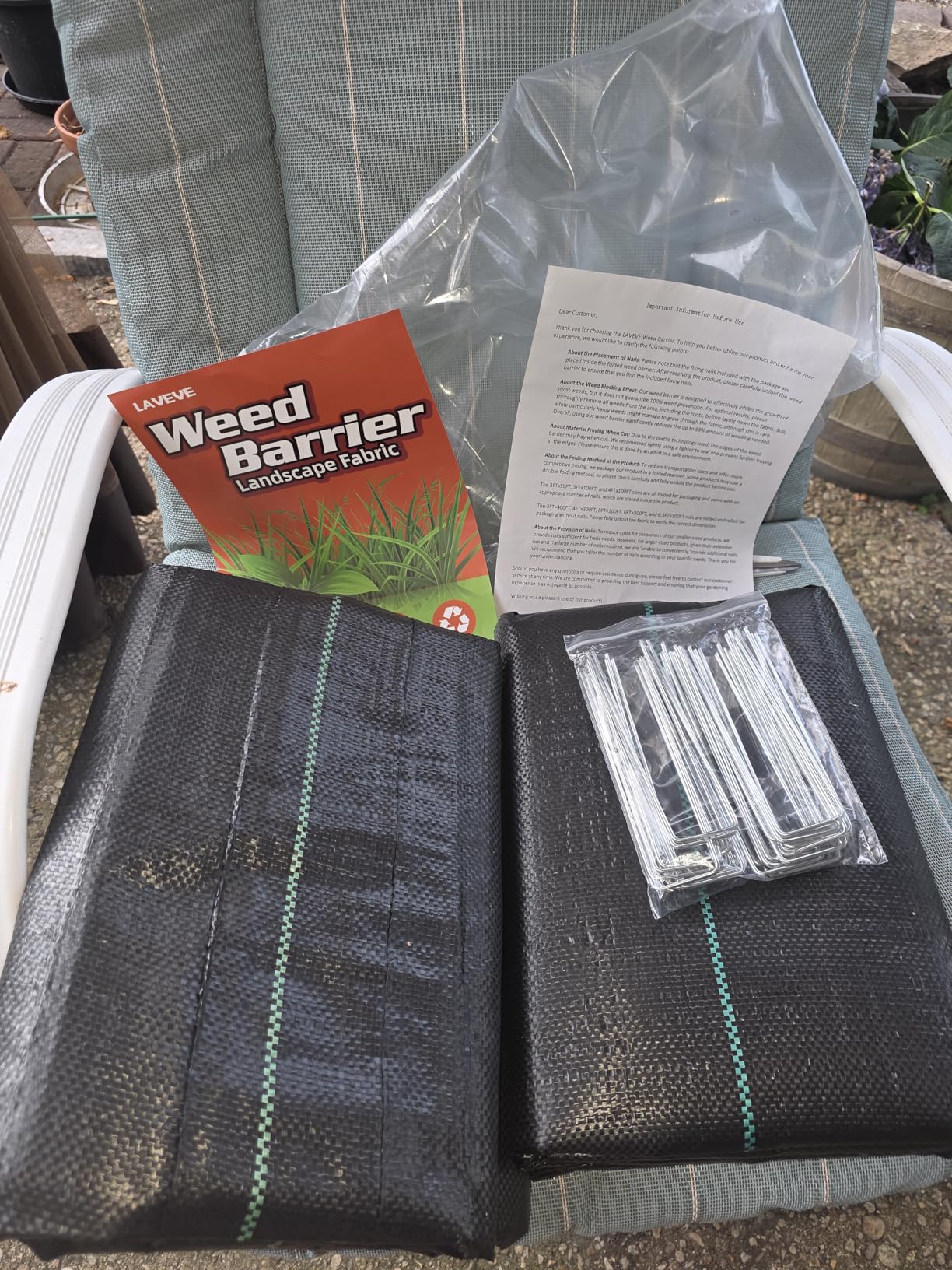 LAVEVE 4FT x 100FT Weed Barrier Landscape Fabric, 3.2oz Premium Heavy Duty Garden Cloth, Ground Cover for Gardening, Farming (4x50FT x 2Pack) customer photo 2
