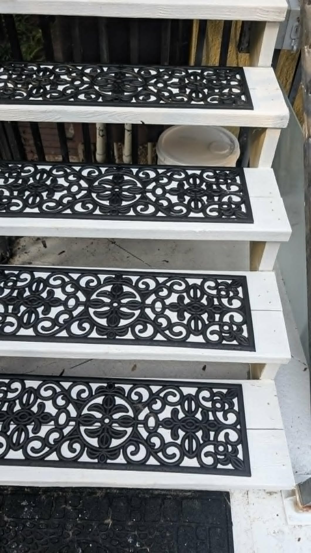 Ottomanson Outdoor Rubber Stair Treads - Scroll Classic Heavy-Duty Non-Slip Stair Mats - Best Grip on Concrete, Brick & Textured Step, Pack of 5 customer photo 1