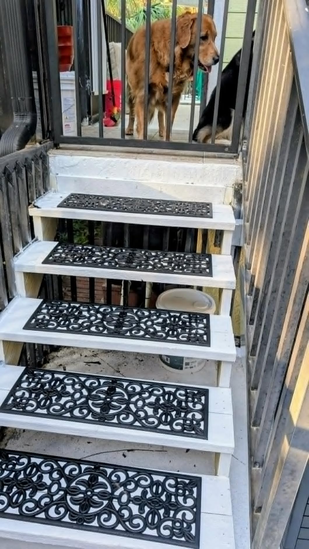 Ottomanson Outdoor Rubber Stair Treads - Scroll Classic Heavy-Duty Non-Slip Stair Mats - Best Grip on Concrete, Brick & Textured Step, Pack of 5 customer photo 2