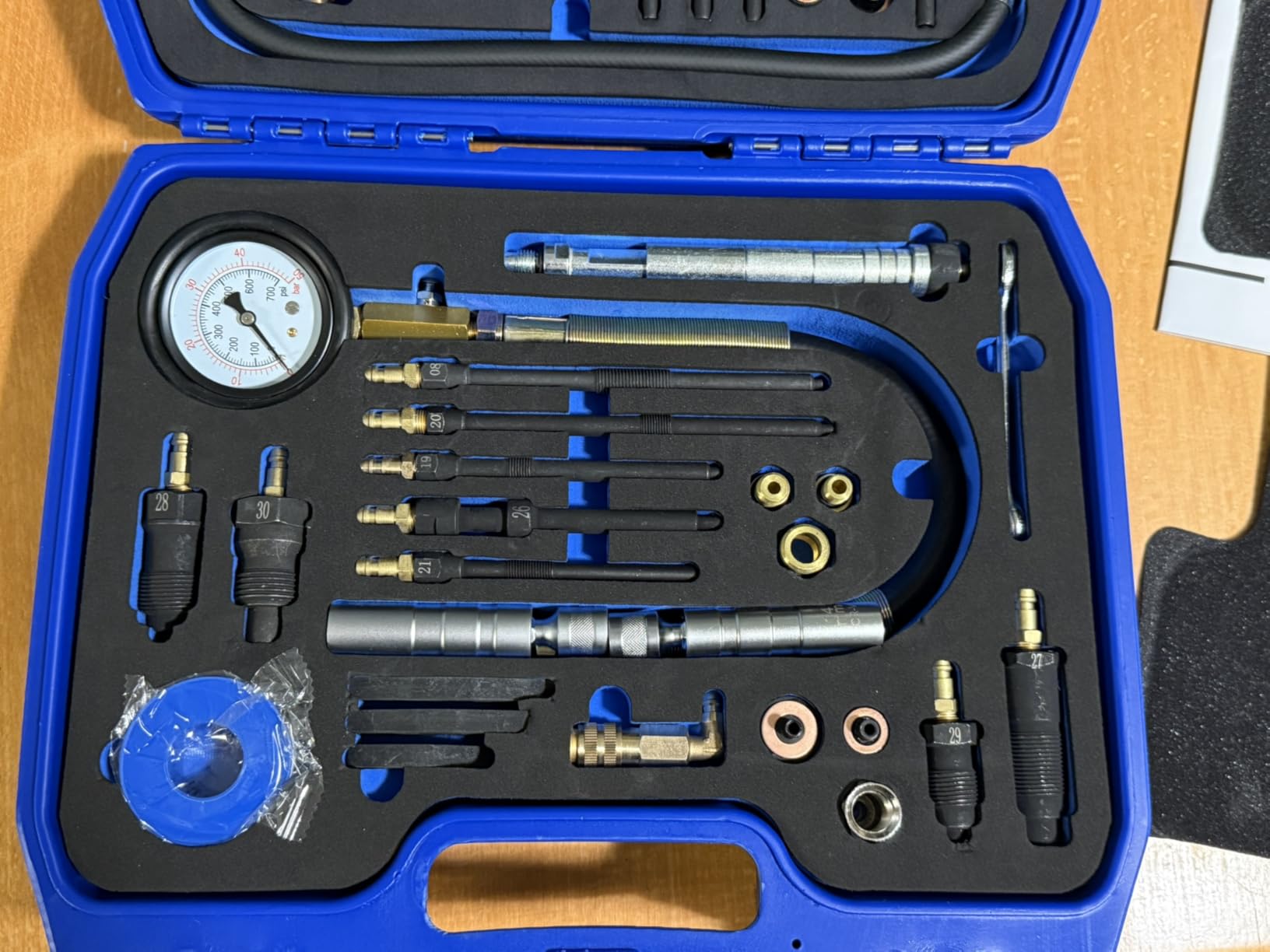 OMT 9pc Gas Cylinder Compression Tester Set with Adjustable Pressure Gauge | Premium Brass Core; Spark Plug Diagnostic Tool; Vehicle Engine Repair; For Garage Mechanics; 4 Universal Steel Adapters customer photo 1