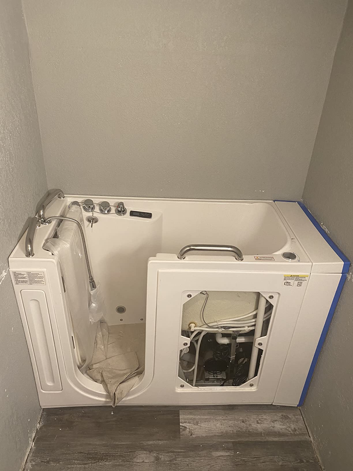 ANZZI Walk-In Tub, 27 x 53 in, Left Drain, Air & Whirlpool Jets, 110V | Spa features: Aromatherapy, chromatherapy, ADA slip-resistant seat, handheld shower, bath pillow included, LED light customer photo 1