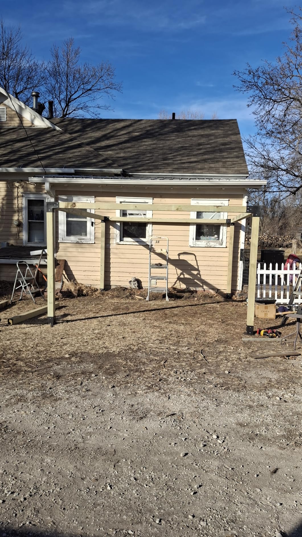 Pergola Brackets 4x4Woodworks Pergola kit Modular Modern Outdoor pergola Hardware Kit DIY Elevated Wood Stand kit Includes 4 Bracket Shoulders 4 Boots for 4x4 (Actual: 3.5x3.5 Inch) Lumber customer photo 2