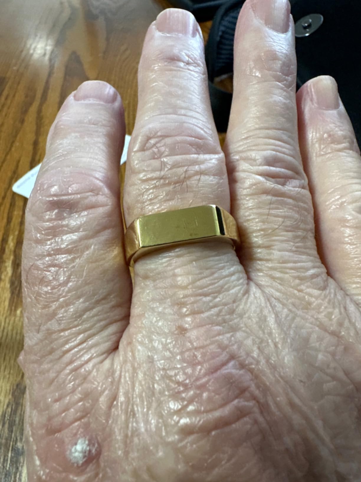 Stainless Steel Signet Ring for Men Women in Gold/Black/Silver/Vintage Gray Tone, Chunky Thick Heavy Dome Band Ring Cool Finger Ring, Gift for Dad Husband, Size 7-14 Customizable customer photo 2