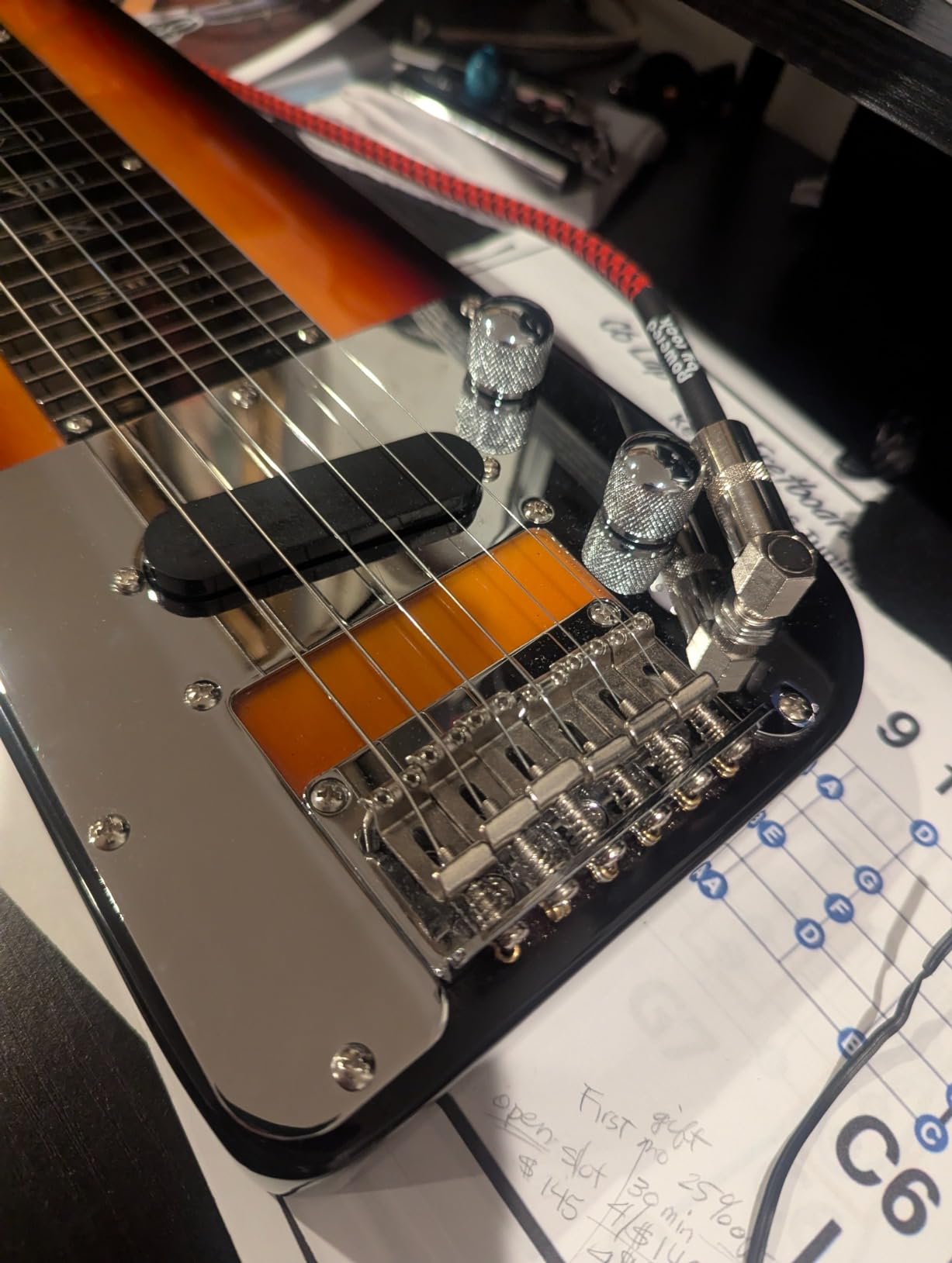 Batking Lap Steel Guitar, Electric Slide Guitars 6 String Slotted Headstock Guitar With Gig Bag Sunburst customer photo 2