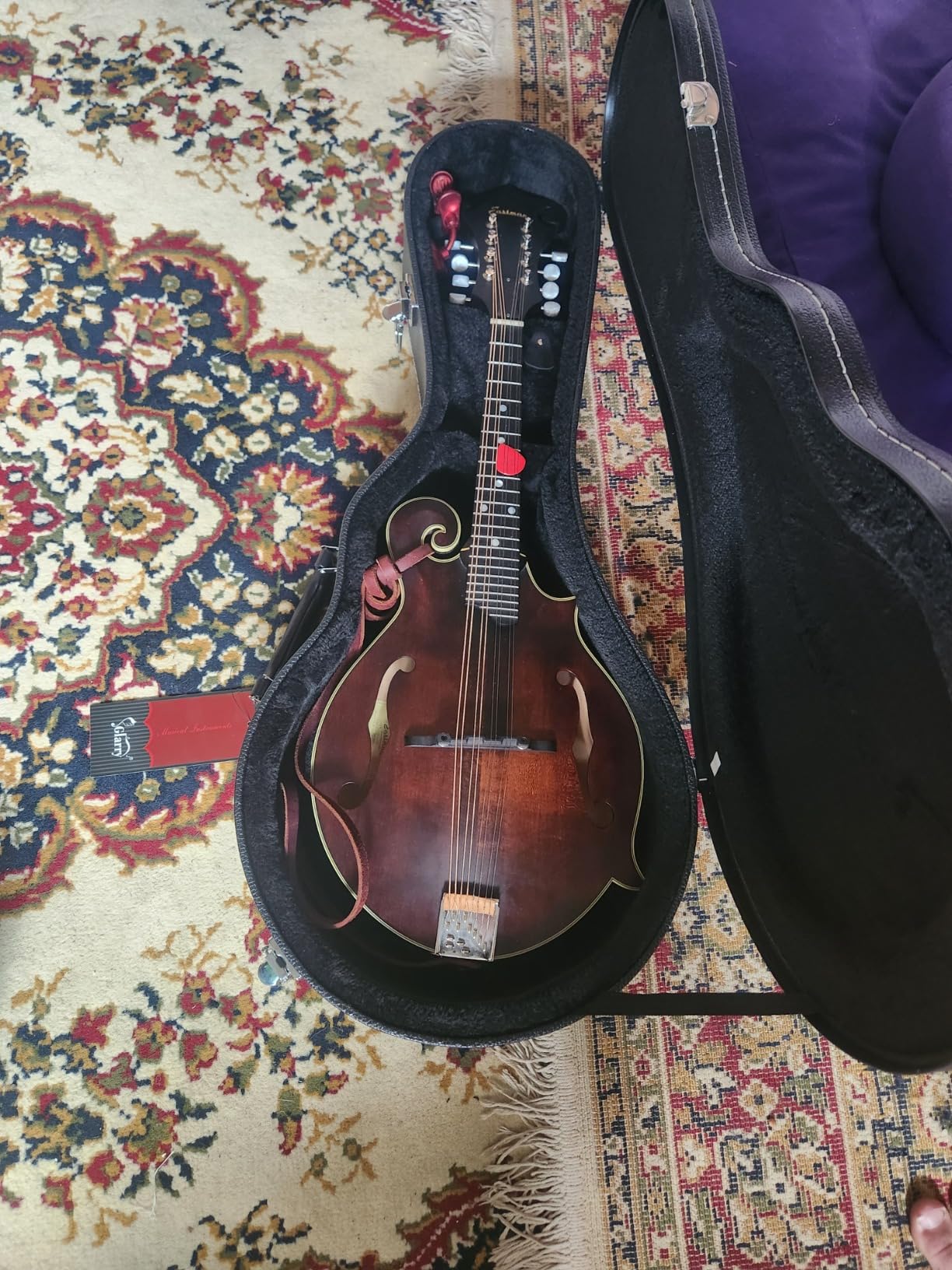 Ktaxon F-Style Mandolin Hard Case, Deluxe Leather Hard-Shell Carrying Case, Wooden Protective Case with Plush Interior customer photo 2