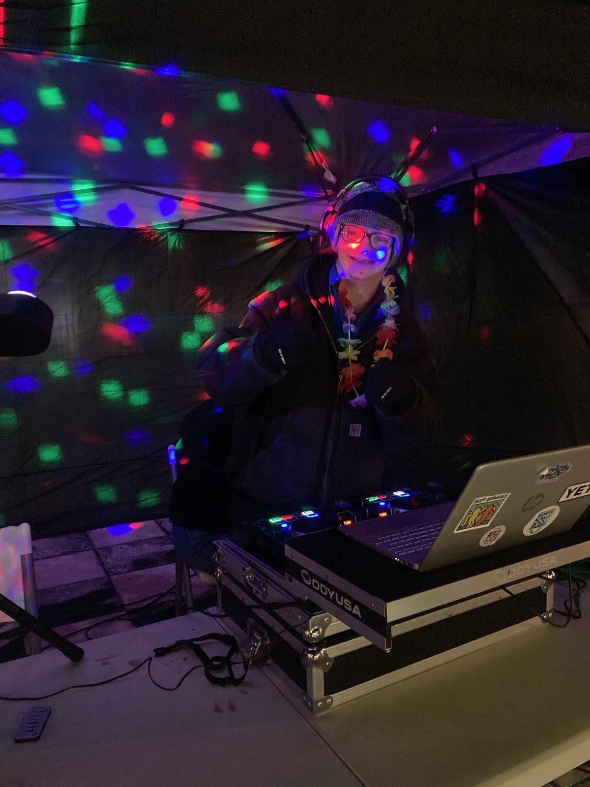Telbum DJ Lights with Stand, 5 in 1 Party Bar Light Set with Rotating Ball, Strobe, UV, Colorful LED Par Light customer photo 1