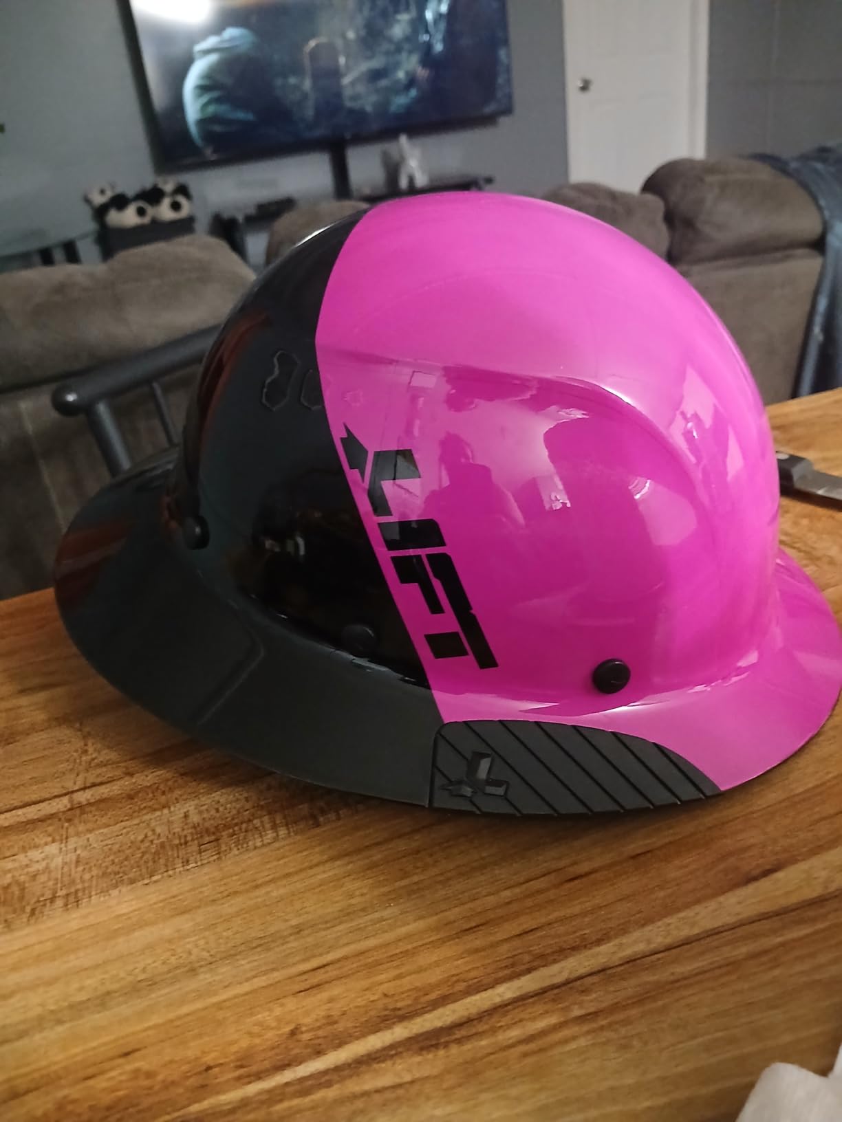 LIFT Safety Dax Fiber Resin Full Brim Safety Helmet/Hard Hat, 50/50 Pink Black customer photo 1