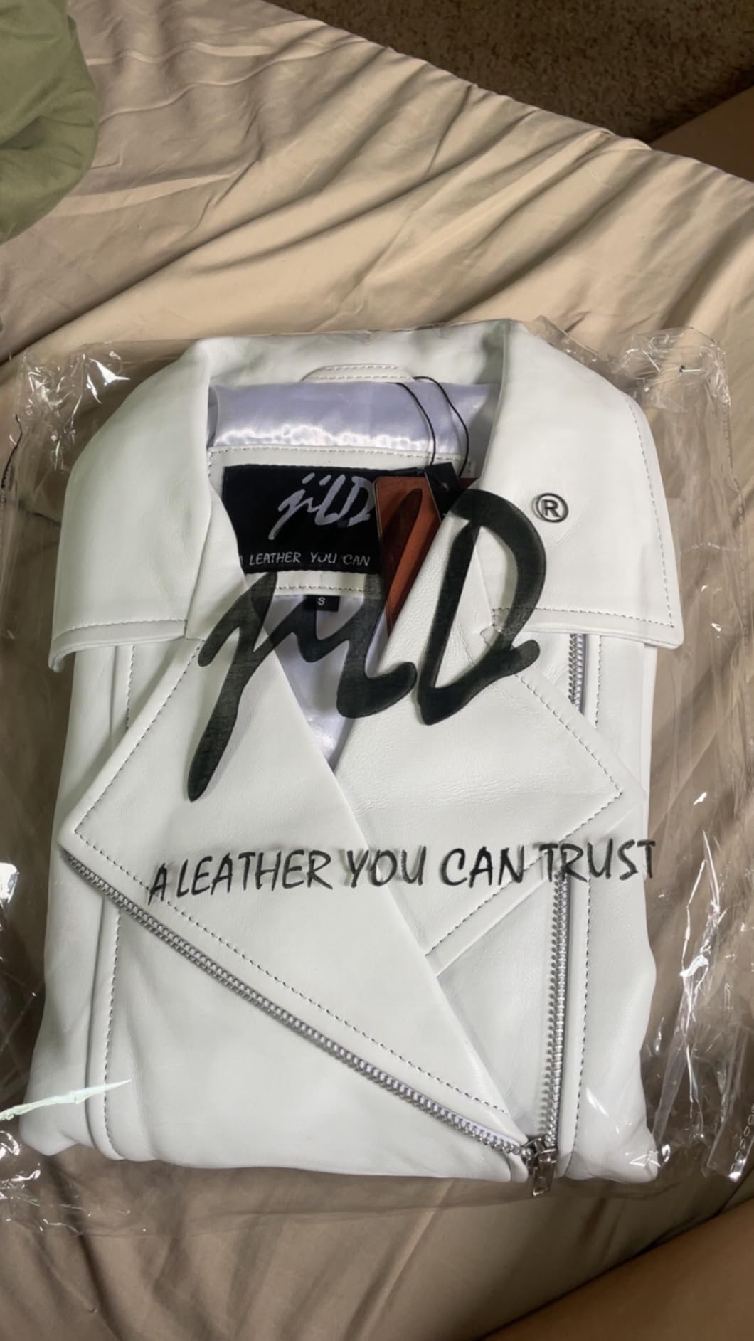 Jild Women's Asymmetrical Zip-Up Real Lambskin Leather Motorcycle Jacket - Casual Fashion Moto Biker Leather Jacket Women customer photo 1