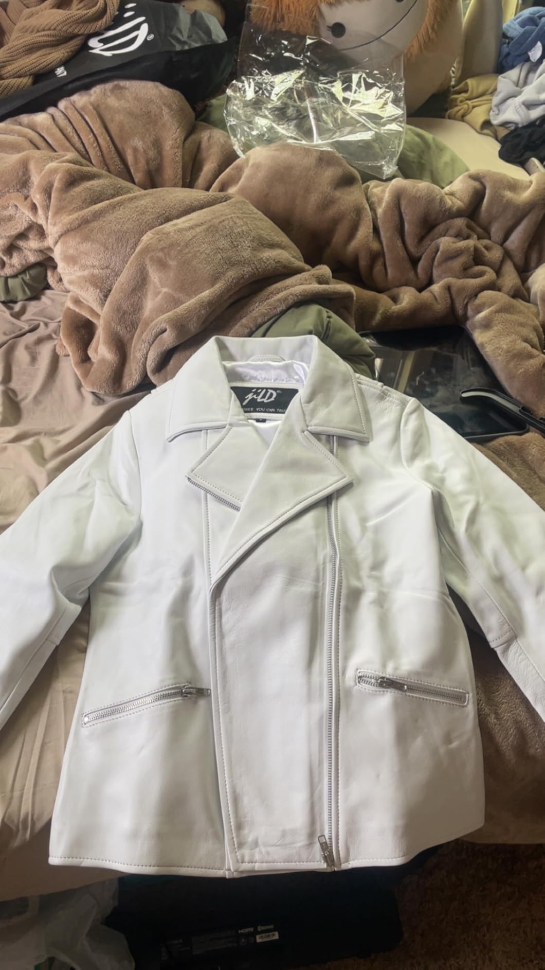 Jild Women's Asymmetrical Zip-Up Real Lambskin Leather Motorcycle Jacket - Casual Fashion Moto Biker Leather Jacket Women customer photo 2