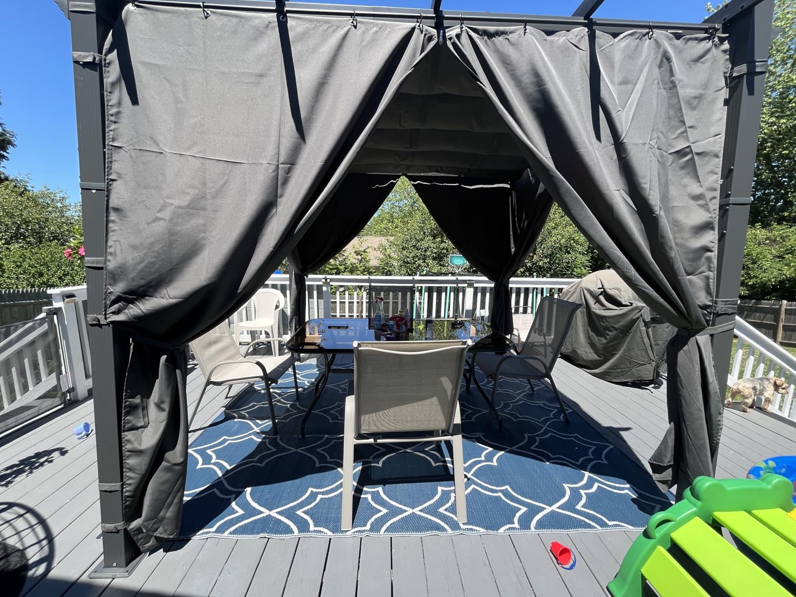 PURPLE LEAF 12' X 16' Outdoor Pergola with Retractable Canopy Aluminum Shelter for Porch Garden Beach Sun Shade Pavilion Grape Trellis Grill Gazebo Modern Backyard Deck Metal Patio Pergola Gray customer photo 2