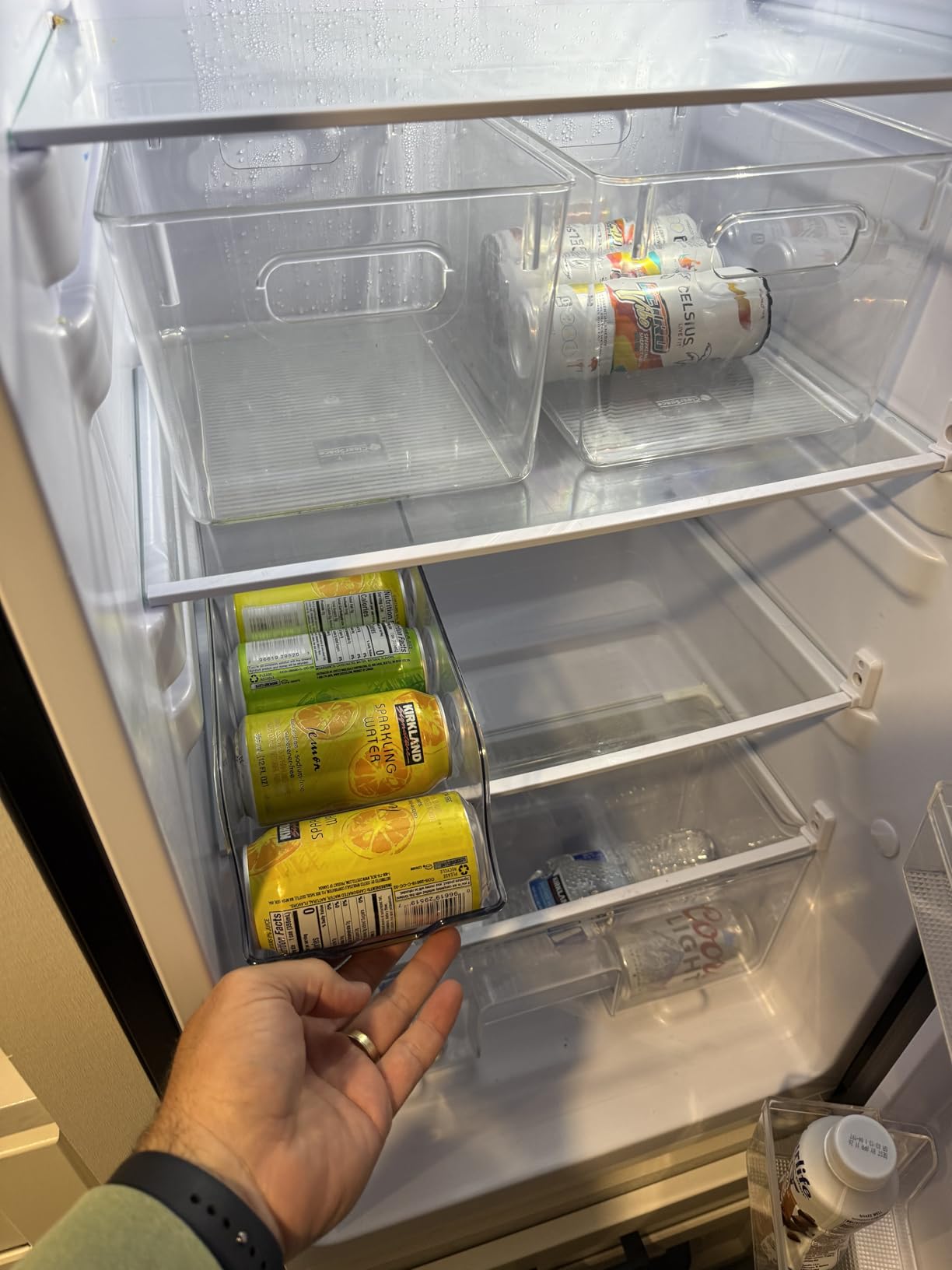Utopia Kitchen Soda Can Organizer and Dispenser for Refrigerator/Pantry, Durable Can Storage Organizer Fridge and Kitchen Organization, Clear, Set of 4 customer photo 1