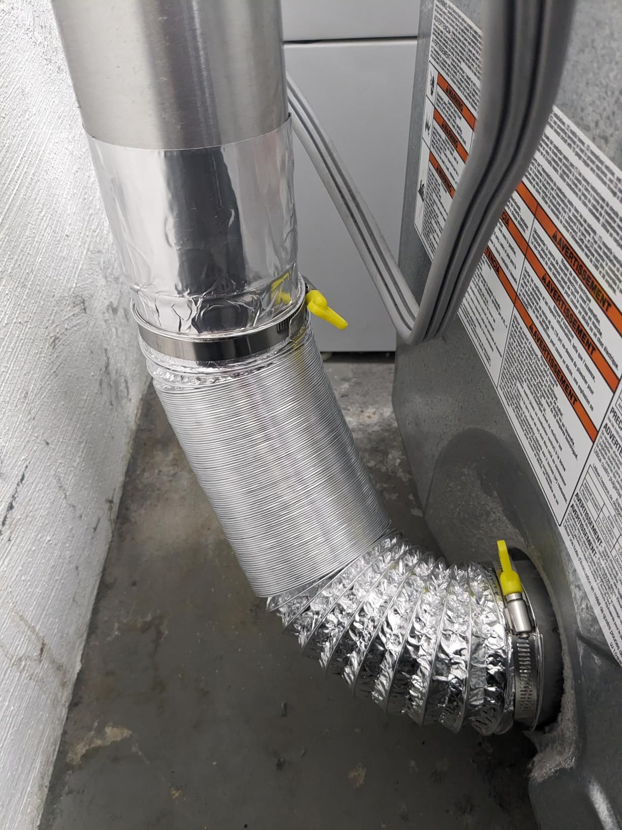 Heavy Duty Flexible Dryer Vent Duct Hose 4 inch 25FT with 2 Key Hose Clamps | Tool-Free, Extra Thick Aluminum Foil Transition Ducting Kit, Tear & Puncture Resistant customer photo 1