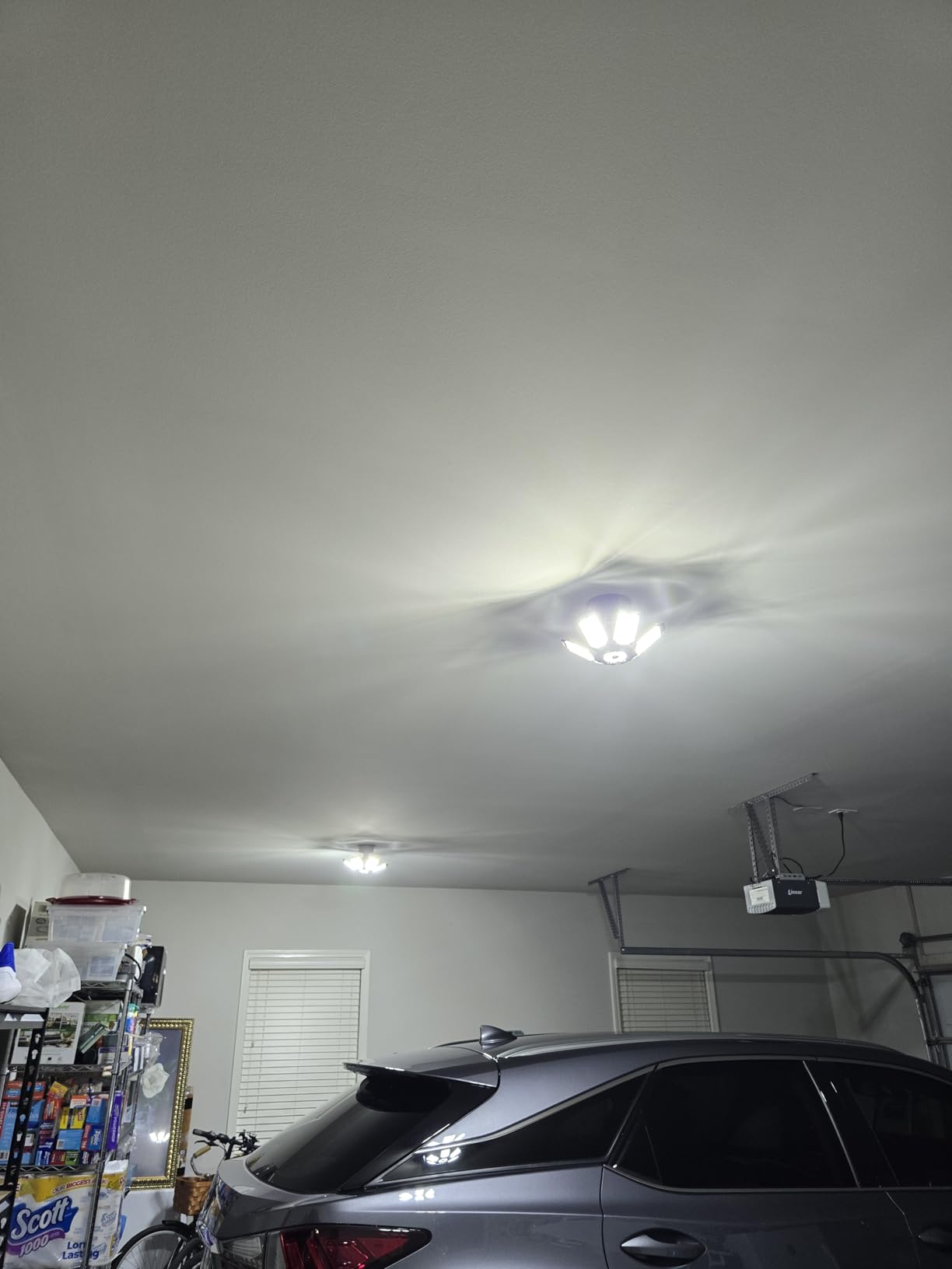 Adiding LED Garage Light 2 Pack, Super Bright 20000Lm Basement Ceiling Lighting w/ 6+1 Deformable Panels Screw in E26 Bulb Base Socket for Workshop Attic Warehouse Utility Laundry Storage Area customer photo 1