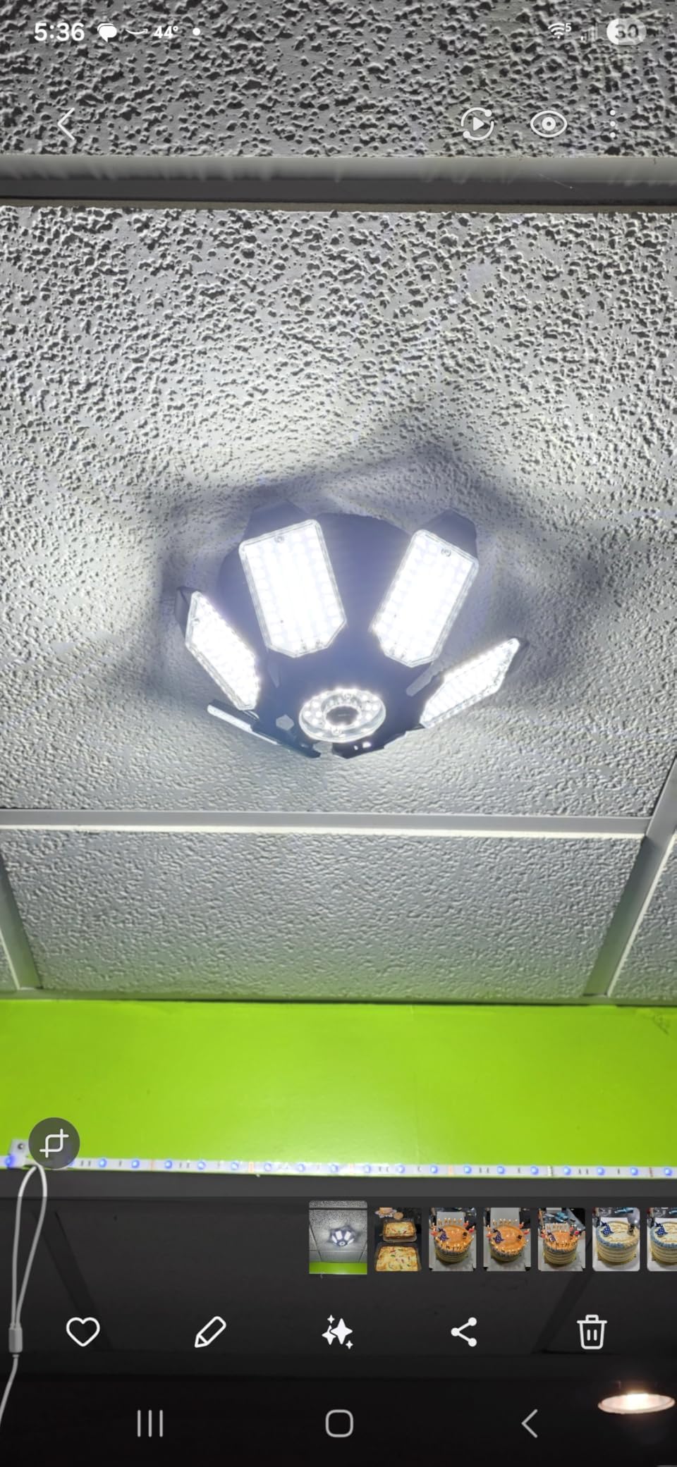 Adiding LED Garage Light 2 Pack, Super Bright 20000Lm Basement Ceiling Lighting w/ 6+1 Deformable Panels Screw in E26 Bulb Base Socket for Workshop Attic Warehouse Utility Laundry Storage Area customer photo 2