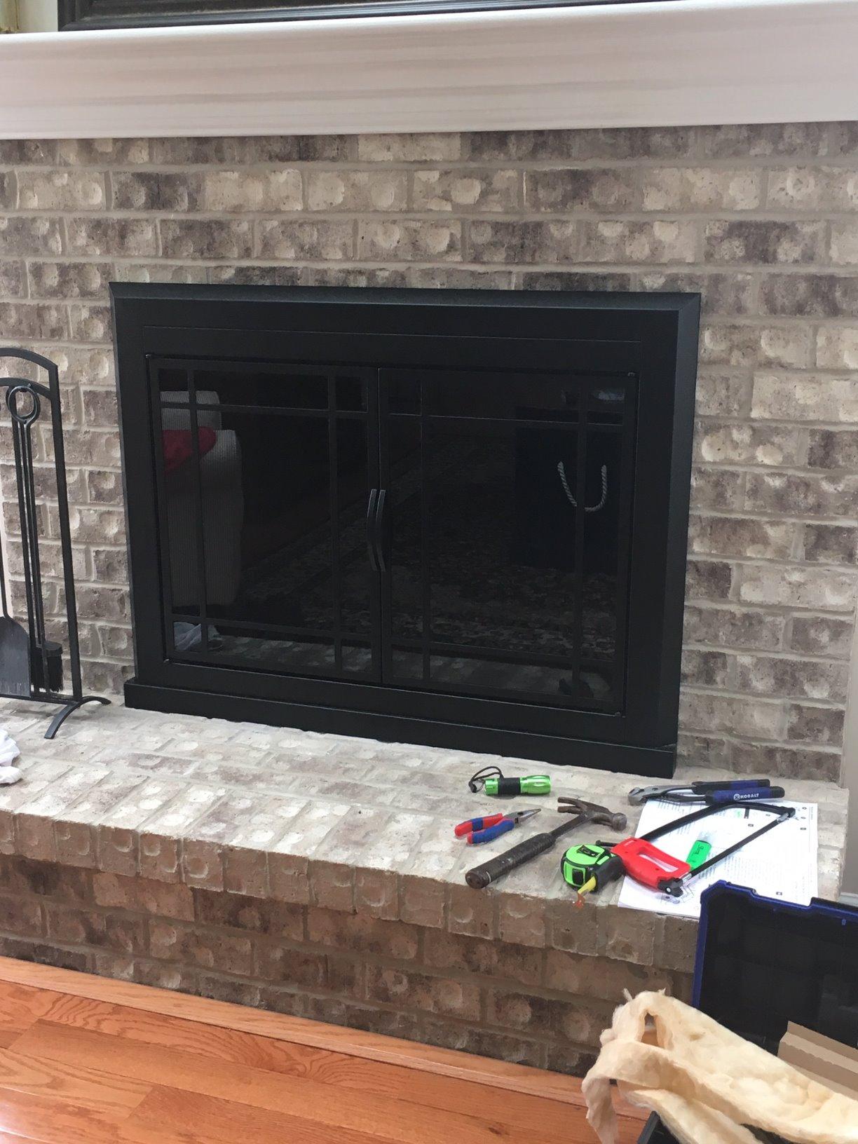 Pleasant Hearth Easton Small Burnished Bronze Fireplace Glass Door Set customer photo 1