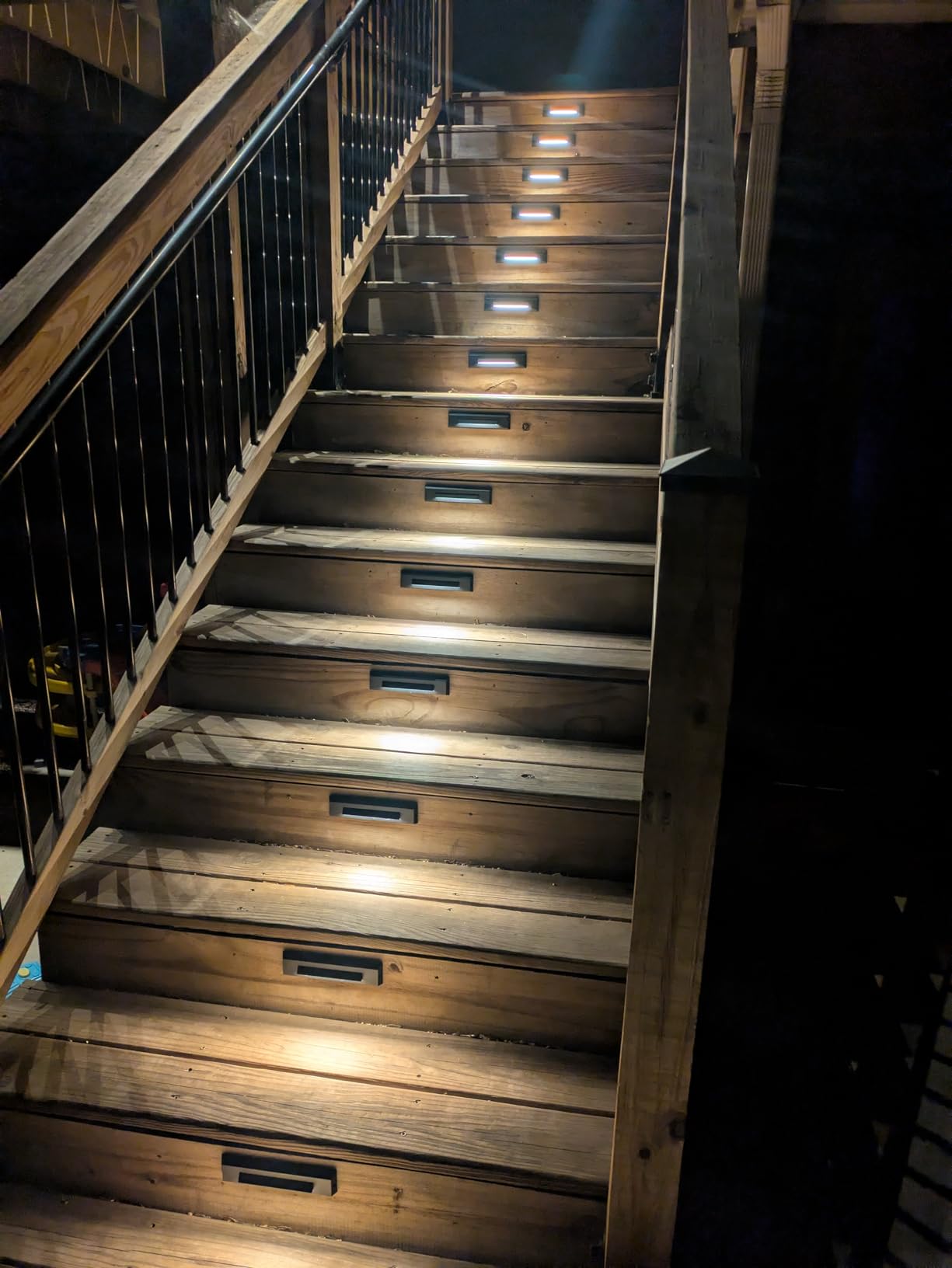 [6 Pack] 3 Color Low Voltage 12-24V LED Step Lights Outdoor, 2.5W Landscape Cutoff Stair Riser Light, Deck Step Lights Outside Accent Lighting Fixtures, Wet Location, Black customer photo 1