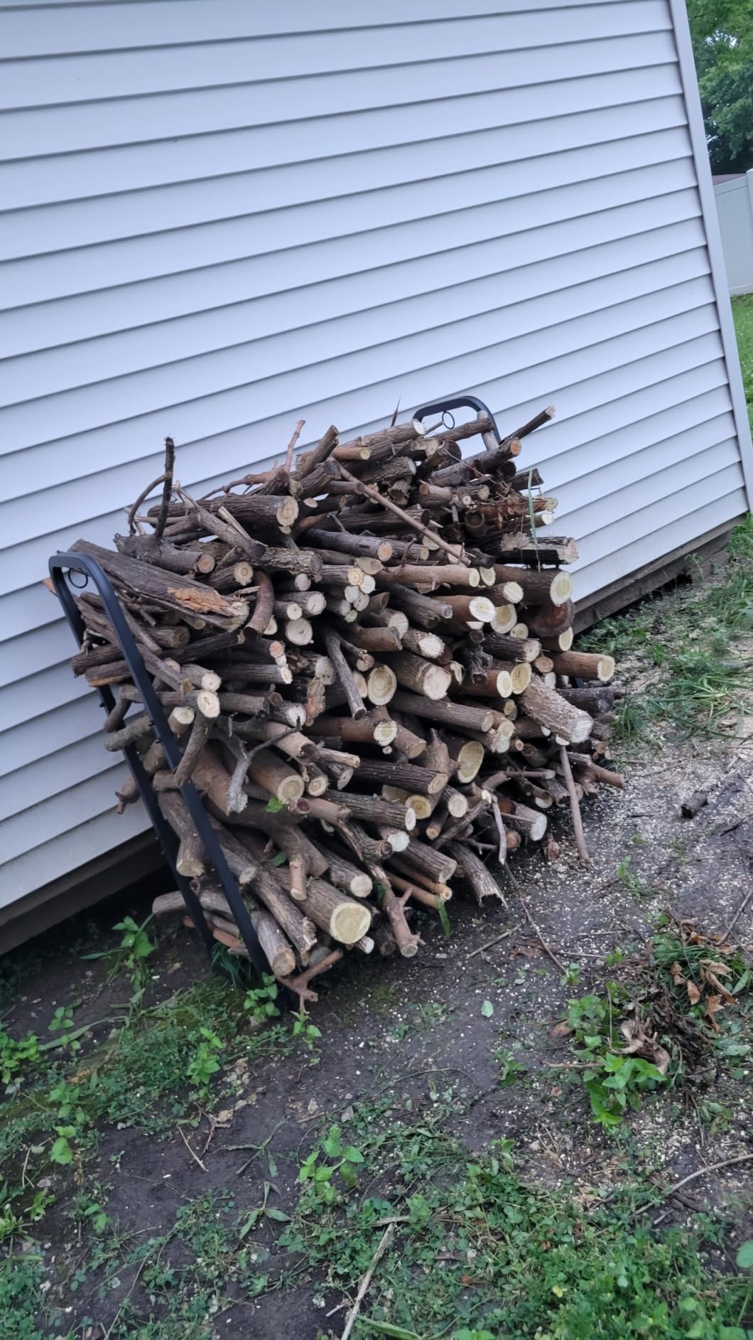 Mr IRONSTONE 8ft Firewood Rack Outdoor Indoor, Upgraded Heavy Duty Adjustable Fire Wood Rack Holds Up to 4500lbs, Fireplace Log Holder Wood Storage for Porch Patio, Easy Assembly customer photo 1