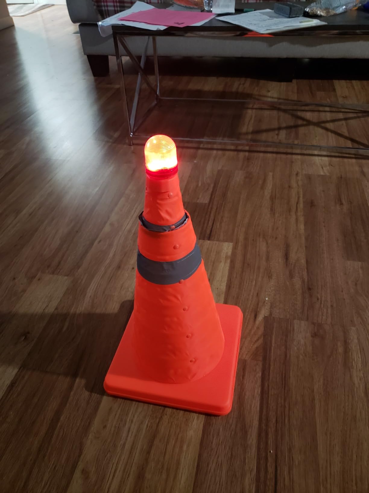 HiGiant 4 Pack 28 inch Collapsible Traffic Cones, Orange Cones | Folds Compactly; Quick Setup for Temporary Use; Reflective Strips Aid Visibility; Suits Driveways, RV Trips and Short Events. customer photo 2