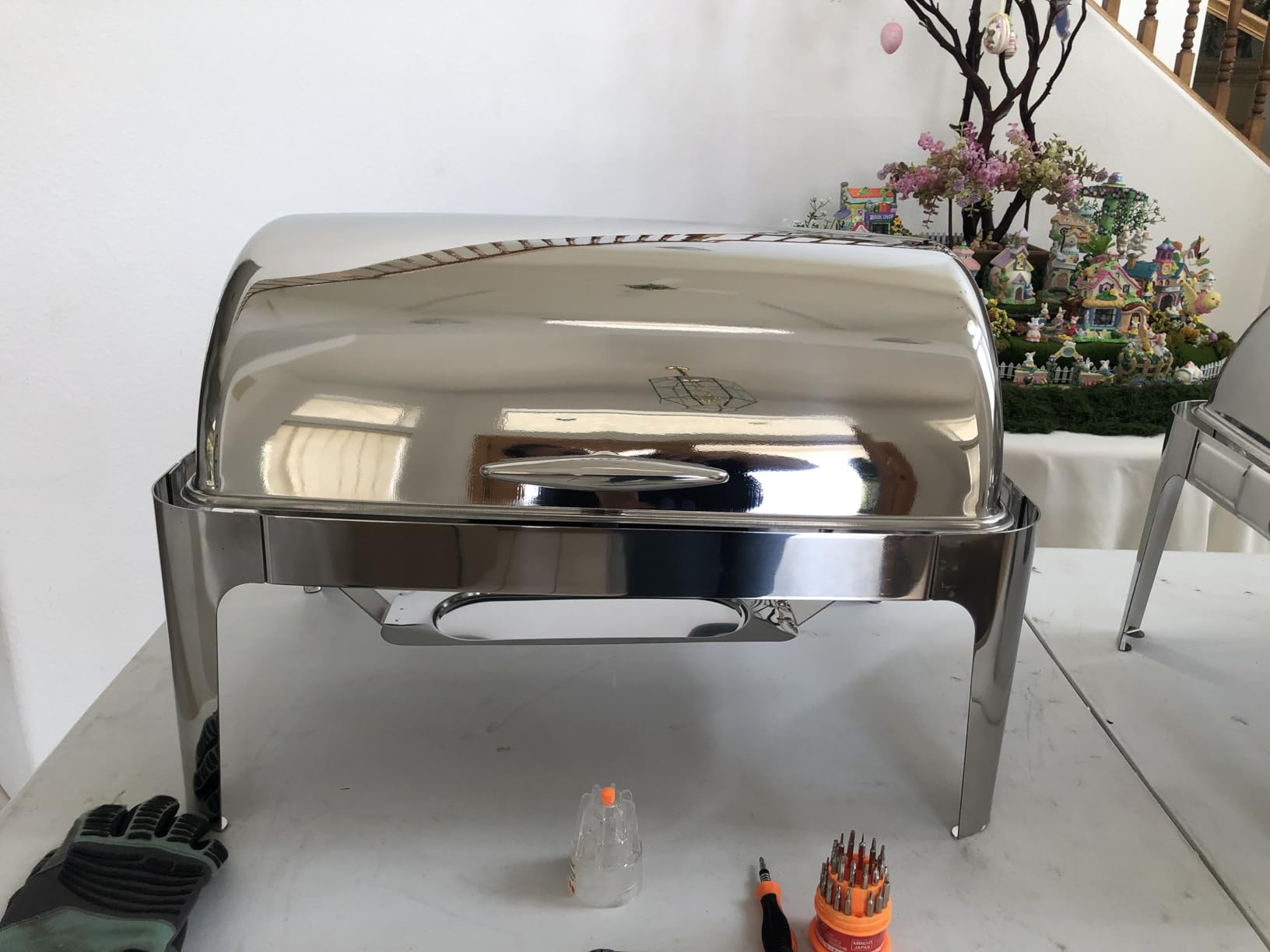 13QT Roll Top Chafing Dishes for Buffet: Stainless steel Chafing Dish Set | Chafers and Buffet Warmers Sets for Parties, Birthday, Wedding, Gathering-1 Full & 2 Half & 3 1/3 Size Food Pan & 1 Water Pan customer photo 1
