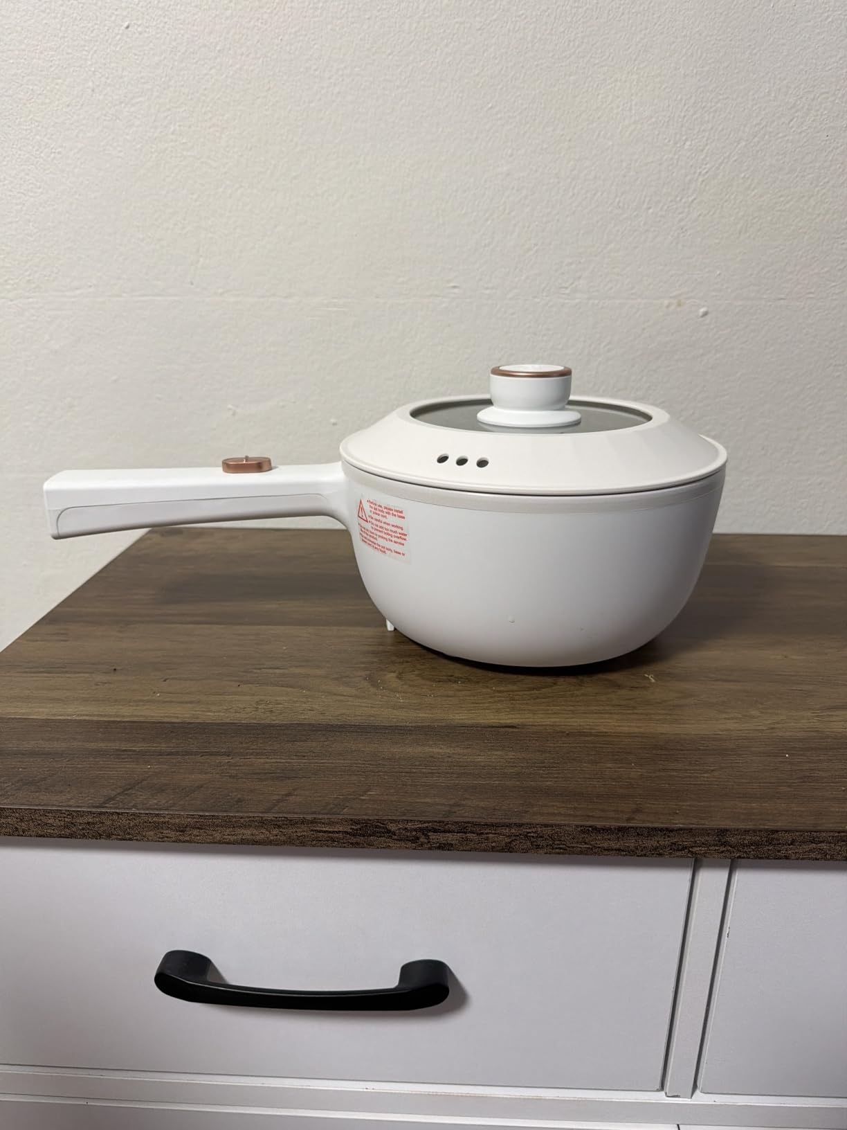 Bear Hot Pot Electric, 2L Multifunctional Portable Cooking Pot, 1000W Rapid Noodles Electric, Non-Stick Frying Pans for Steak, Egg, Ramen, Oatmeal With Dual Power Adjustment customer photo 1
