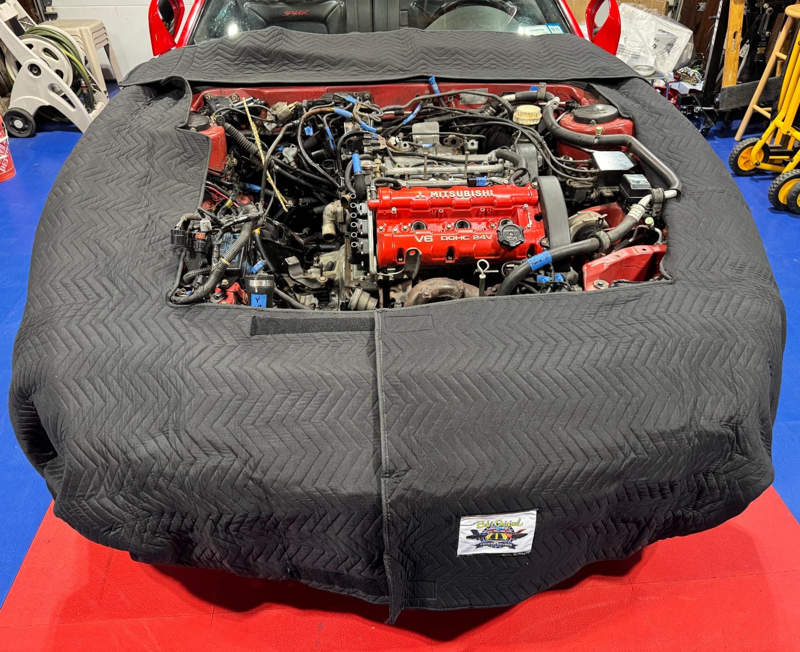 Bob's Original Fender Cover - Complete Engine Compartment Coverage - Fender Covers for Mechanics - Adjustable, Thick and Soft, Fits Multiple Vehicles customer photo 2