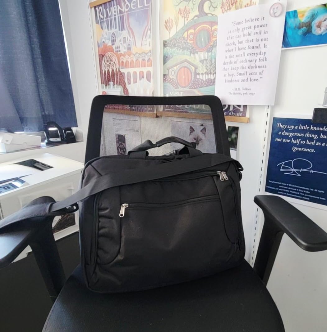 Laptop Bag 15.6 Inch Laptop Briefcase Computer Bag for Men Women Waterproof Business Office Work Large Laptop Case 15.6 Inch Adjustable Shoulder Messenger Bag Black customer photo 2