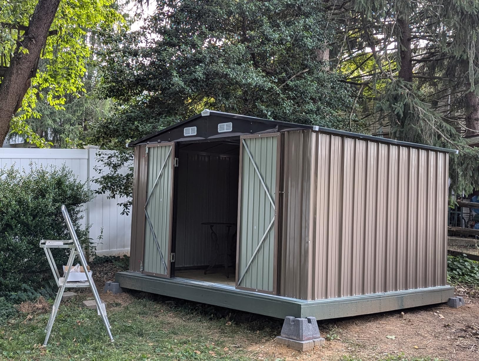 Patiowell 6x4 Ft Outdoor Storage Shed, Garden Tool Storage Shed with Sloping Roof and Double Lockable Door, Outdoor Shed for Garden Backyard Patio Lawn, Brown customer photo 2