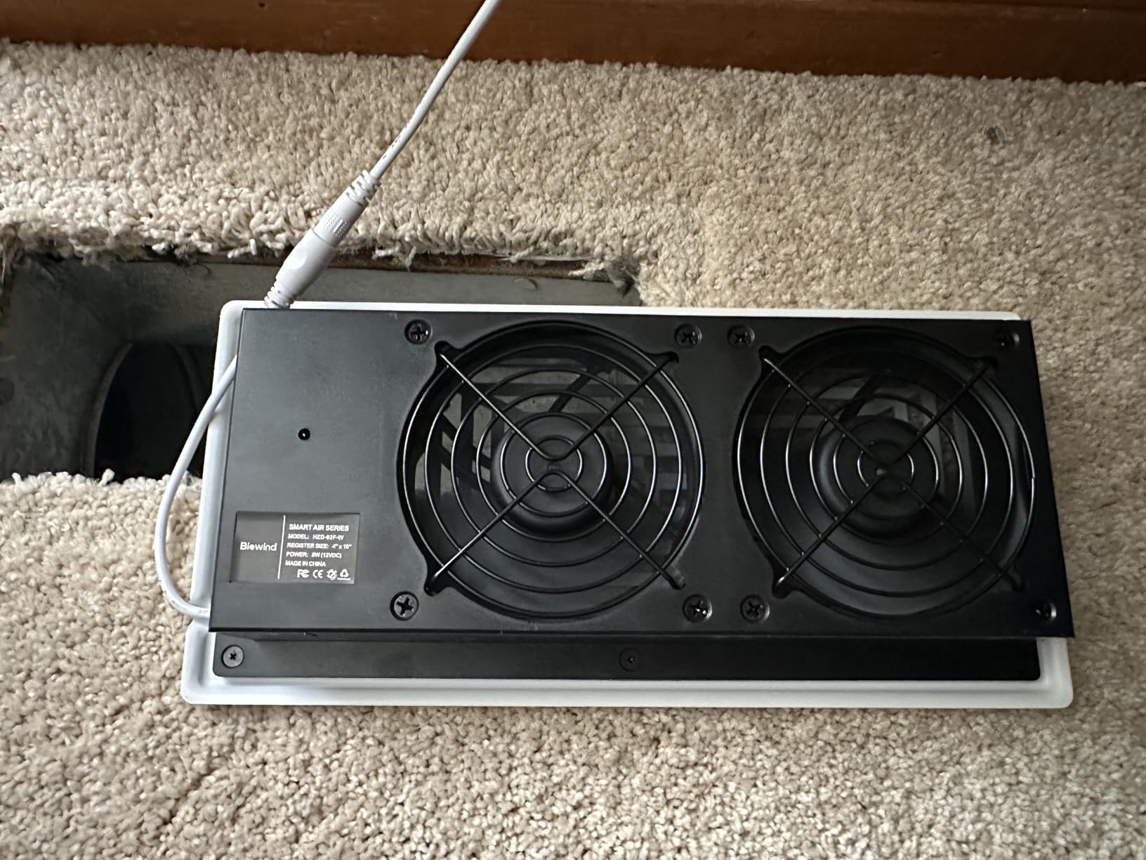 BIOWIND Quiet Register Booster Fan Fits 4