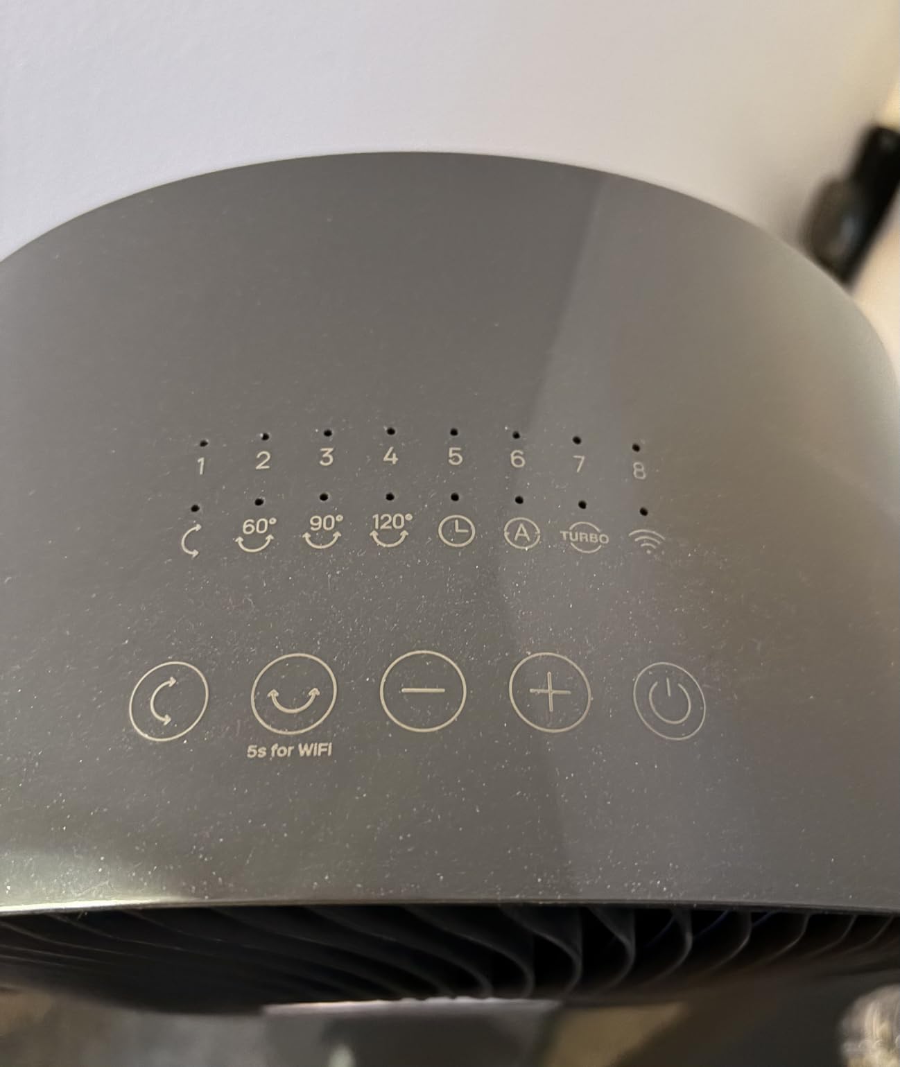 DREO Smart Fan for Bedroom, 120°+105° Omni-directional Oscillating, Quiet 20dB Fan, 100ft Air Circulator Pedestal Fan with DC Motor, 8 Speeds, 6 Modes, 37-43'' Height, Wi-Fi/Voice/Alexa customer photo 1