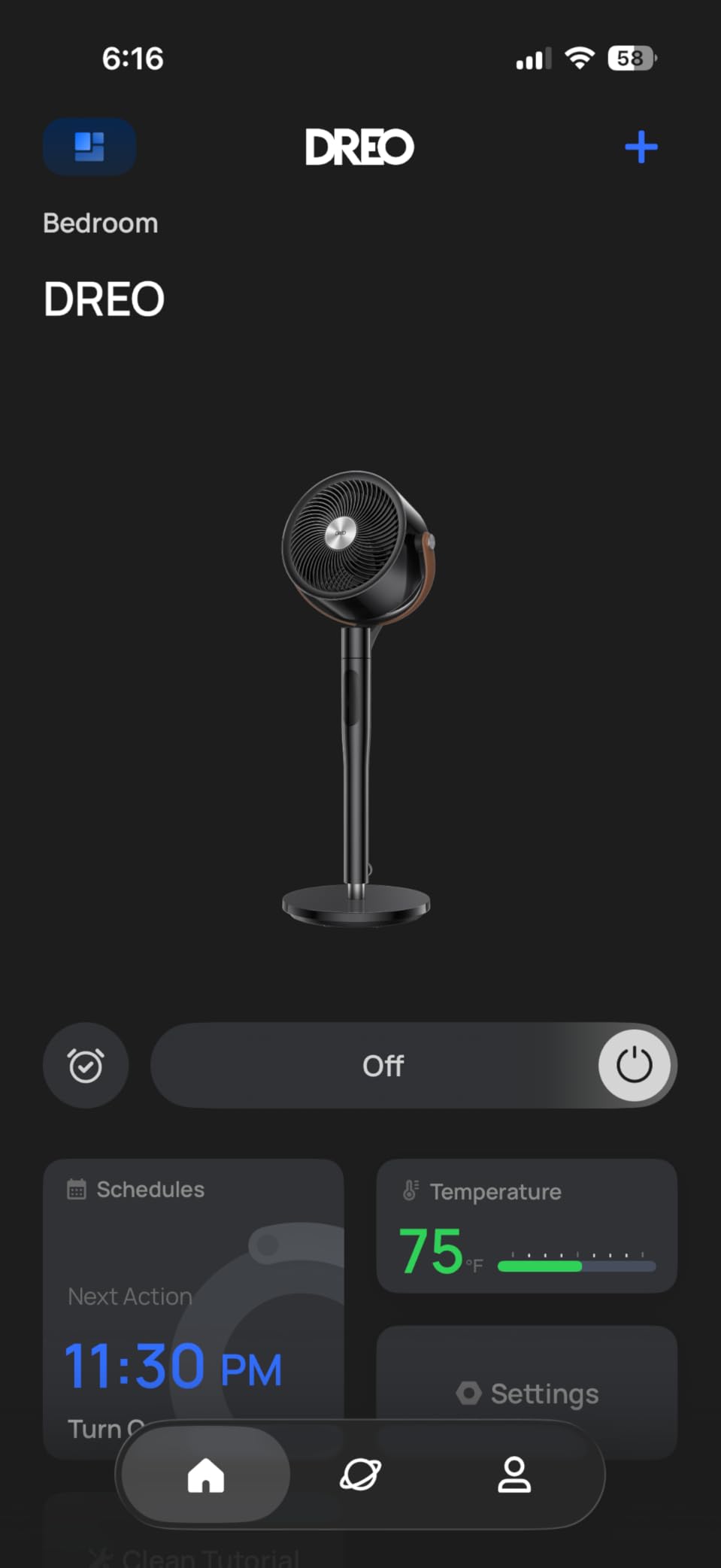 DREO Smart Fan for Bedroom, 120°+105° Omni-directional Oscillating, Quiet 20dB Fan, 100ft Air Circulator Pedestal Fan with DC Motor, 8 Speeds, 6 Modes, 37-43'' Height, Wi-Fi/Voice/Alexa customer photo 2