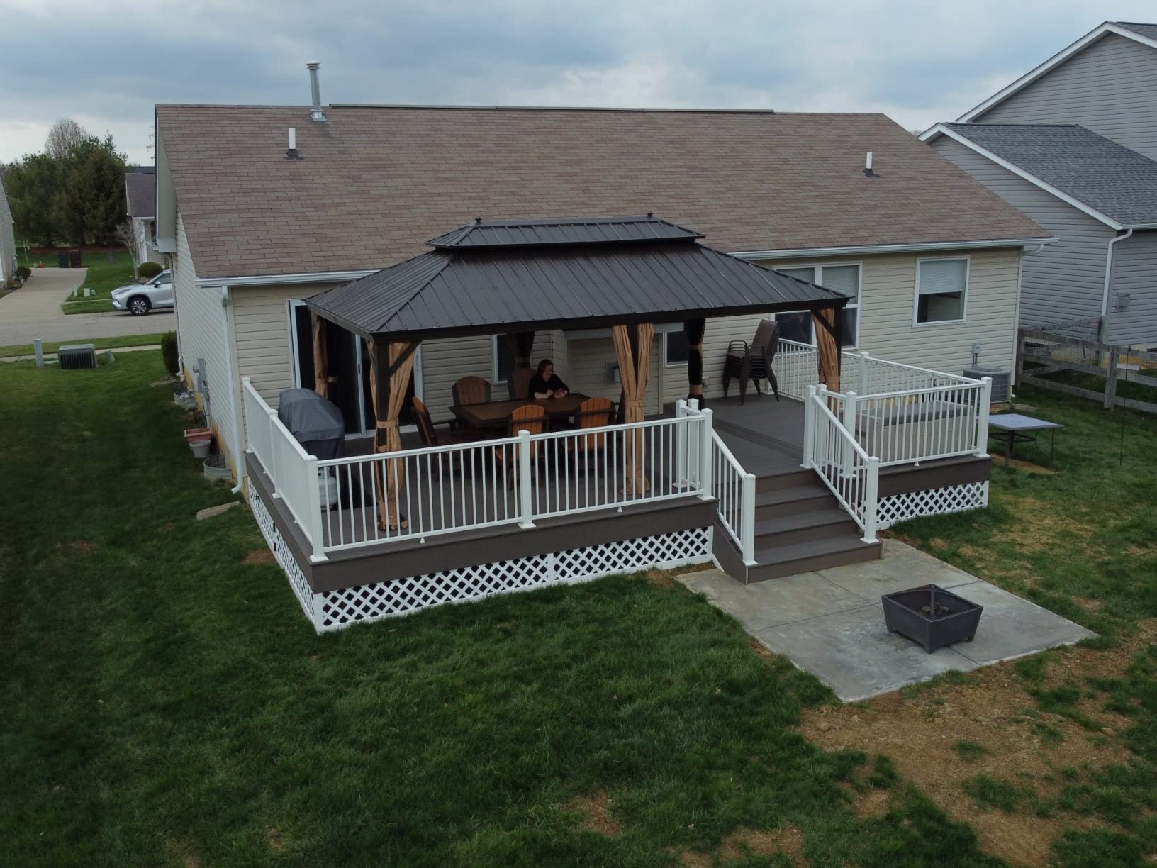 PURPLE LEAF Hardtop Gazebo 10' X 12' Metal Roof with Netting and Curtains Hard Top Backyard Patio Gazebos Permanent Canopy Deck Garden Hot Tub Outdoor Pavilion customer photo 2
