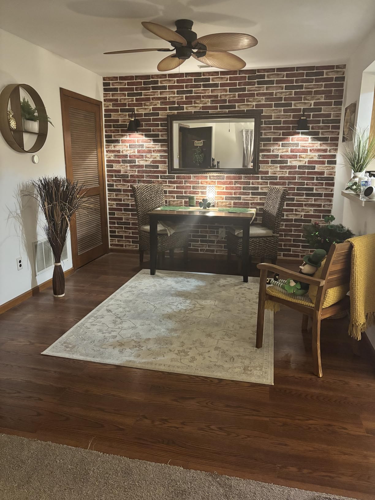 20-Pack 104 Sq.Ft 3D Wall Panels Peel and Stick 3D Faux Brick Wallpaper Peel and Stick Red Brown Faux Stone Wall Panel Foam Brick Self-Adhesive 3D Wallpaper customer photo 2
