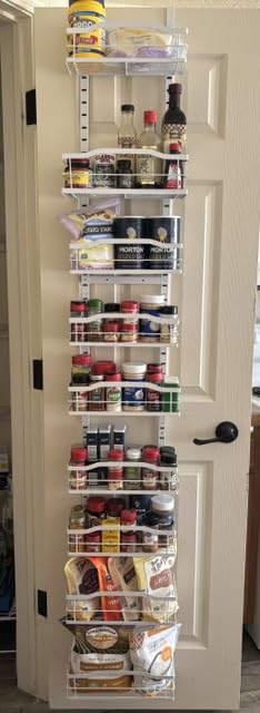 Moforoco White 9-Tier Over The Door Pantry Organizer, Pantry Organization And Storage, Metal Hanging Spice Rack Shelves Door, Home & Kitchen Essentials, Laundry Room Bathroom Organization customer photo 2